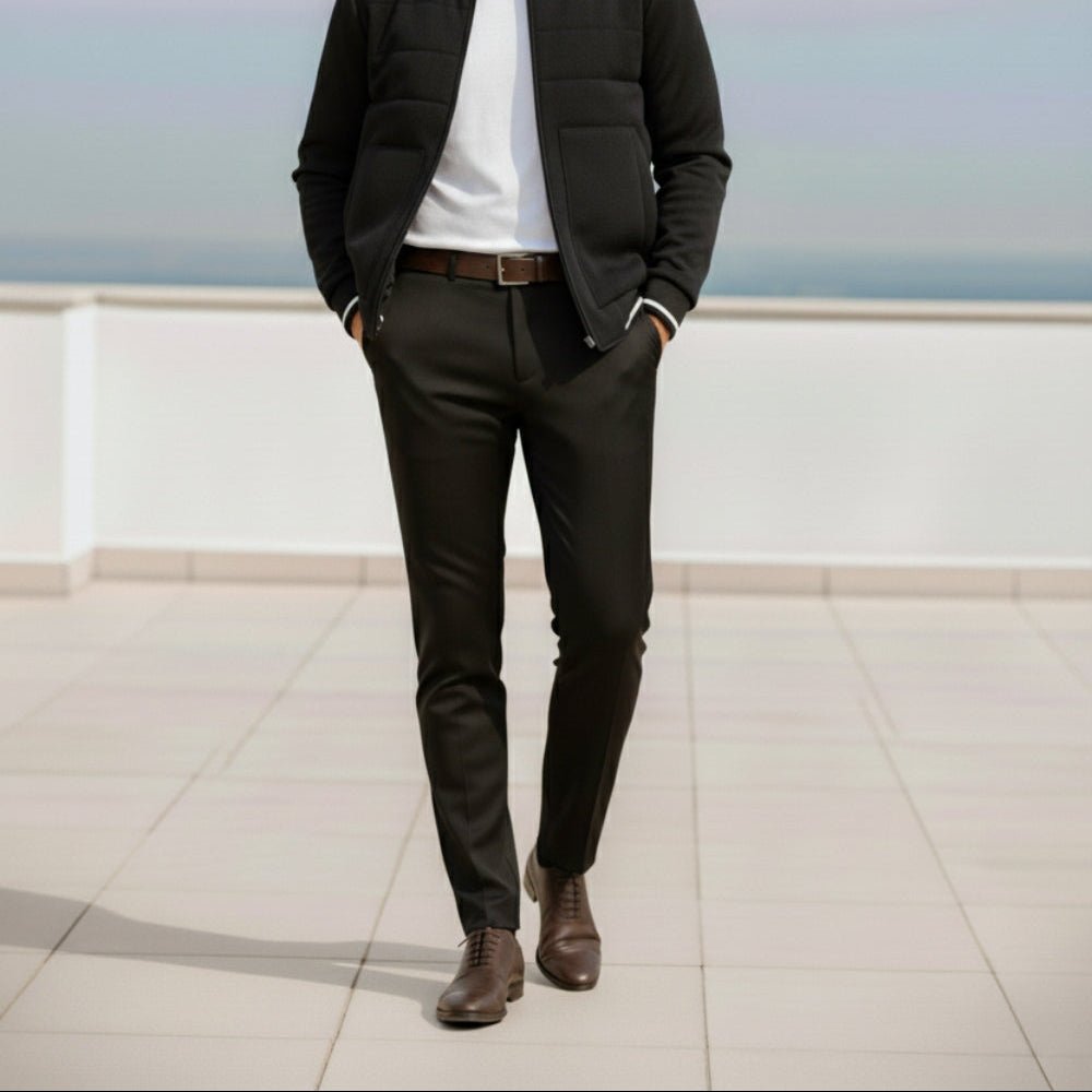 Caio – Men's Cotton Trousers - Pants - Black - Jones & Smith