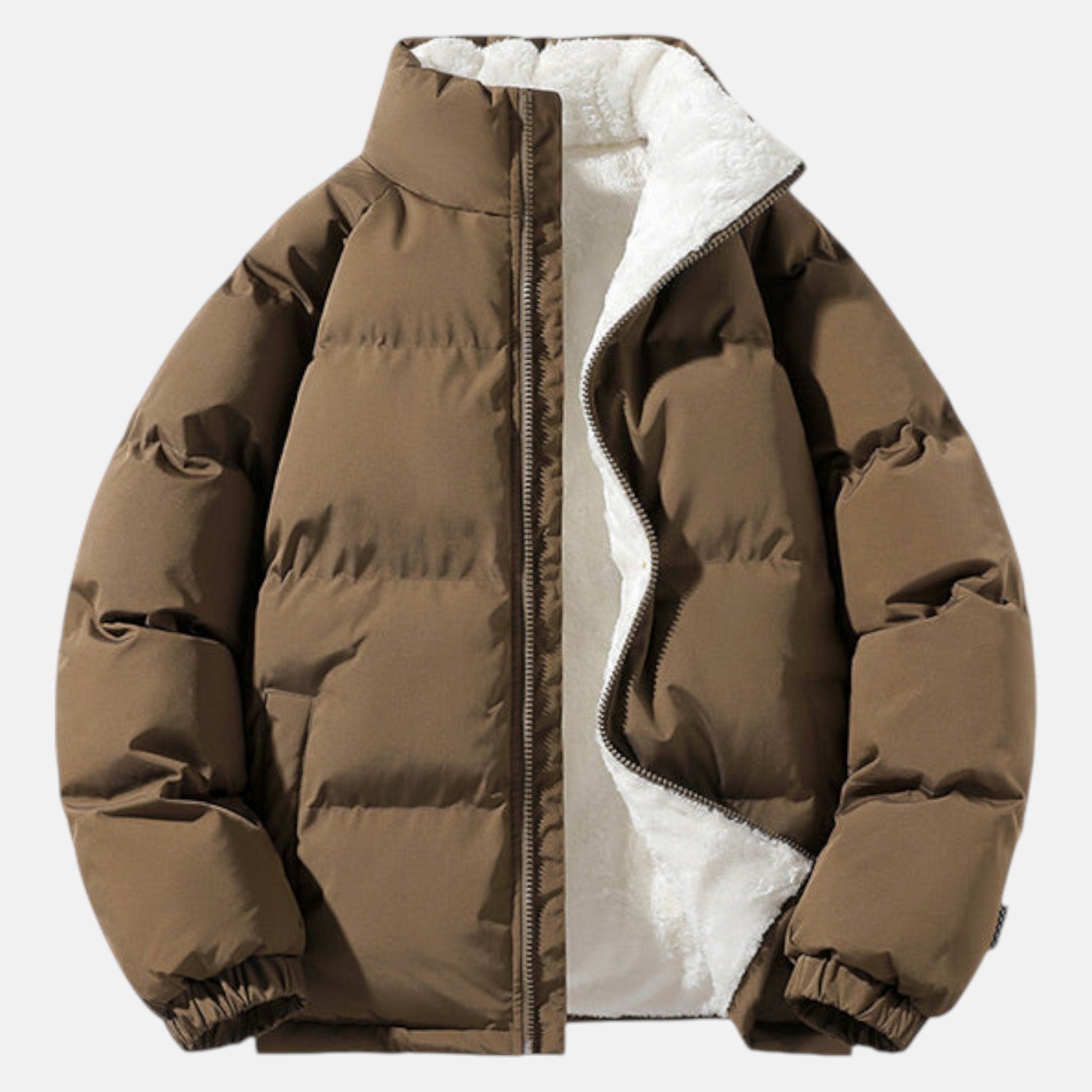 Calvin – Men's Cotton Puffer Jacket - Jackets - Brown - Jones & Smith