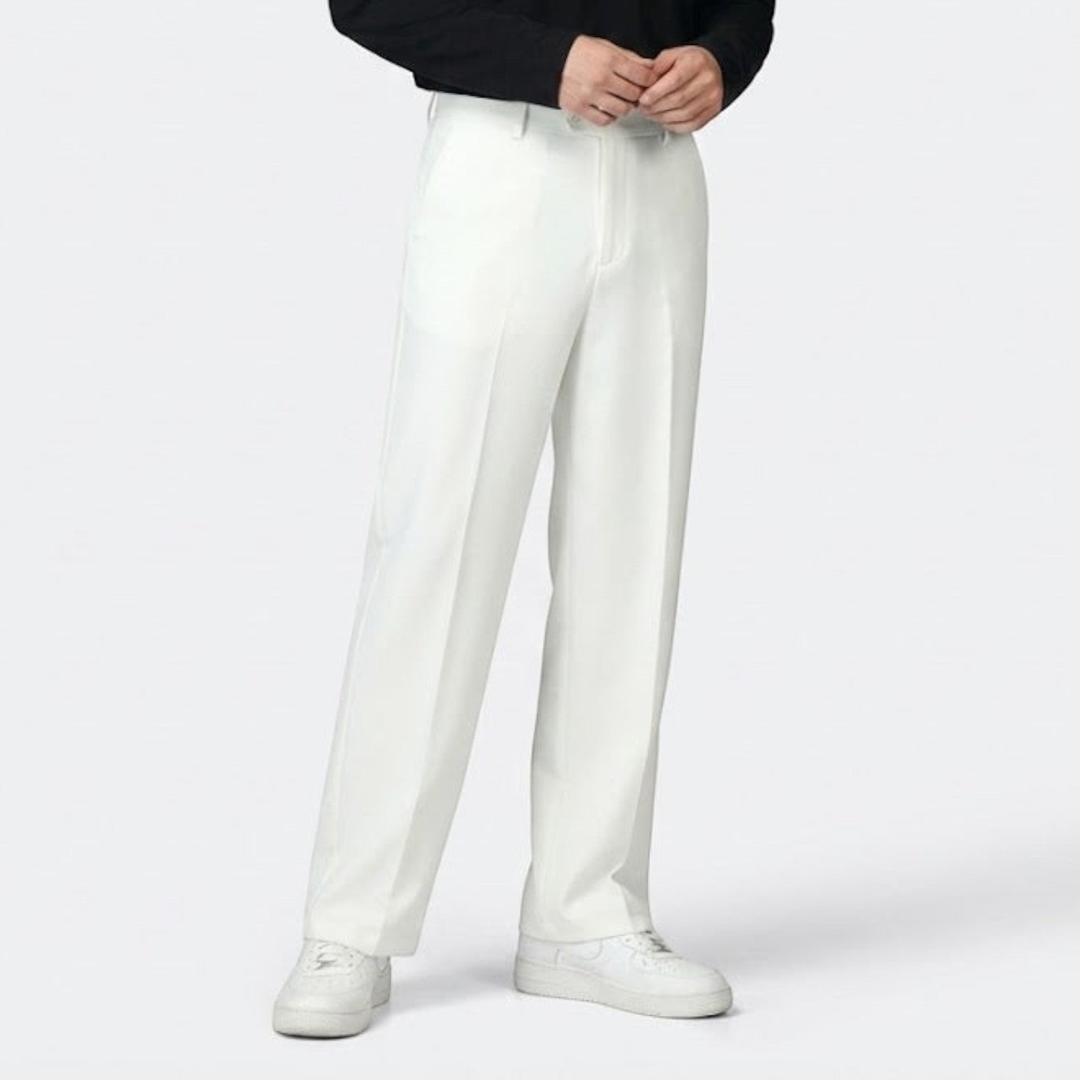 Caspian – Men's Cotton Suit Trousers - Pants - White - Jones & Smith