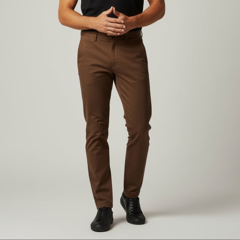 Darian – Men's Cotton Trousers - Pants - Brown - Jones & Smith