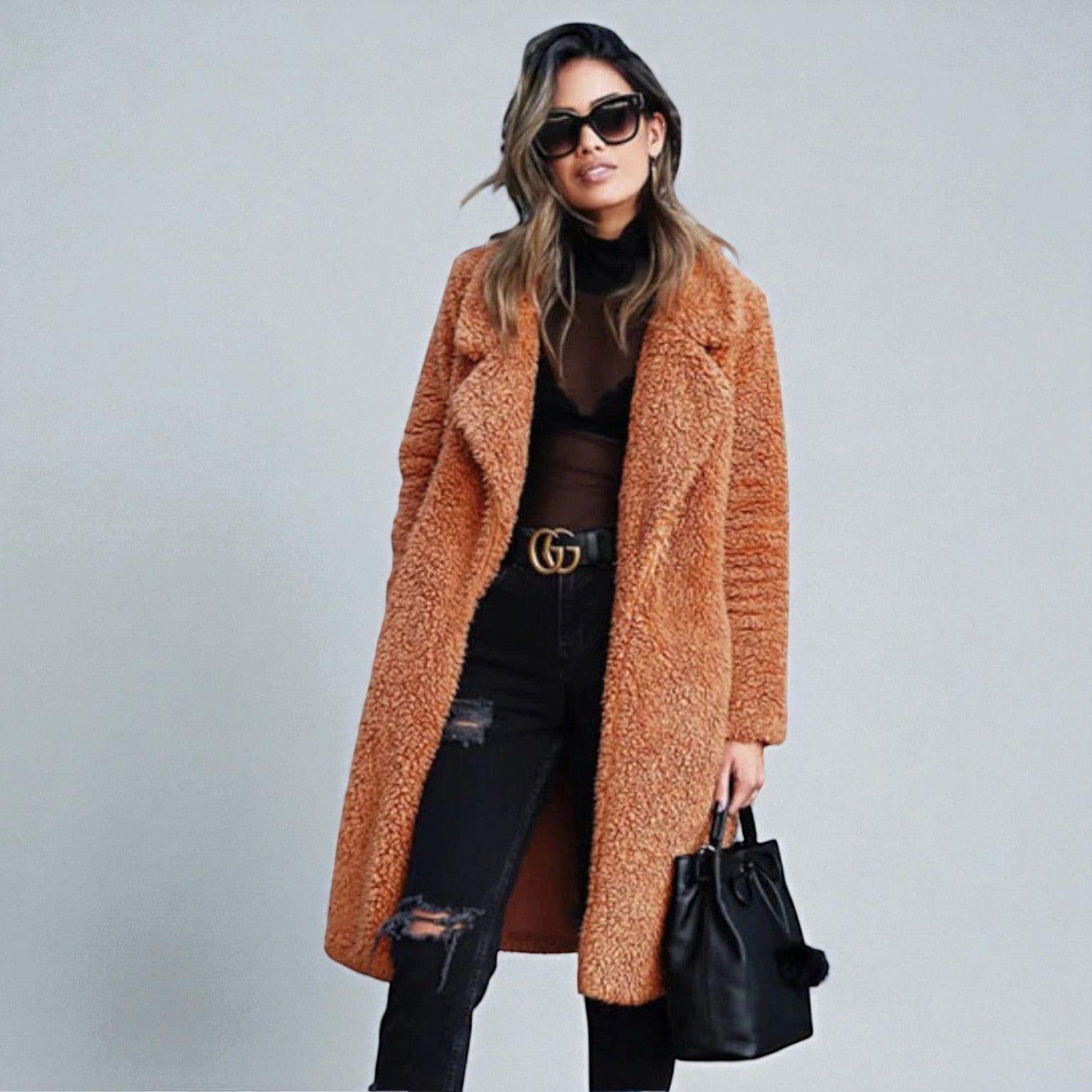 Elena – Women's Wool Coat - Coats - Dark Brown - Jones & Smith