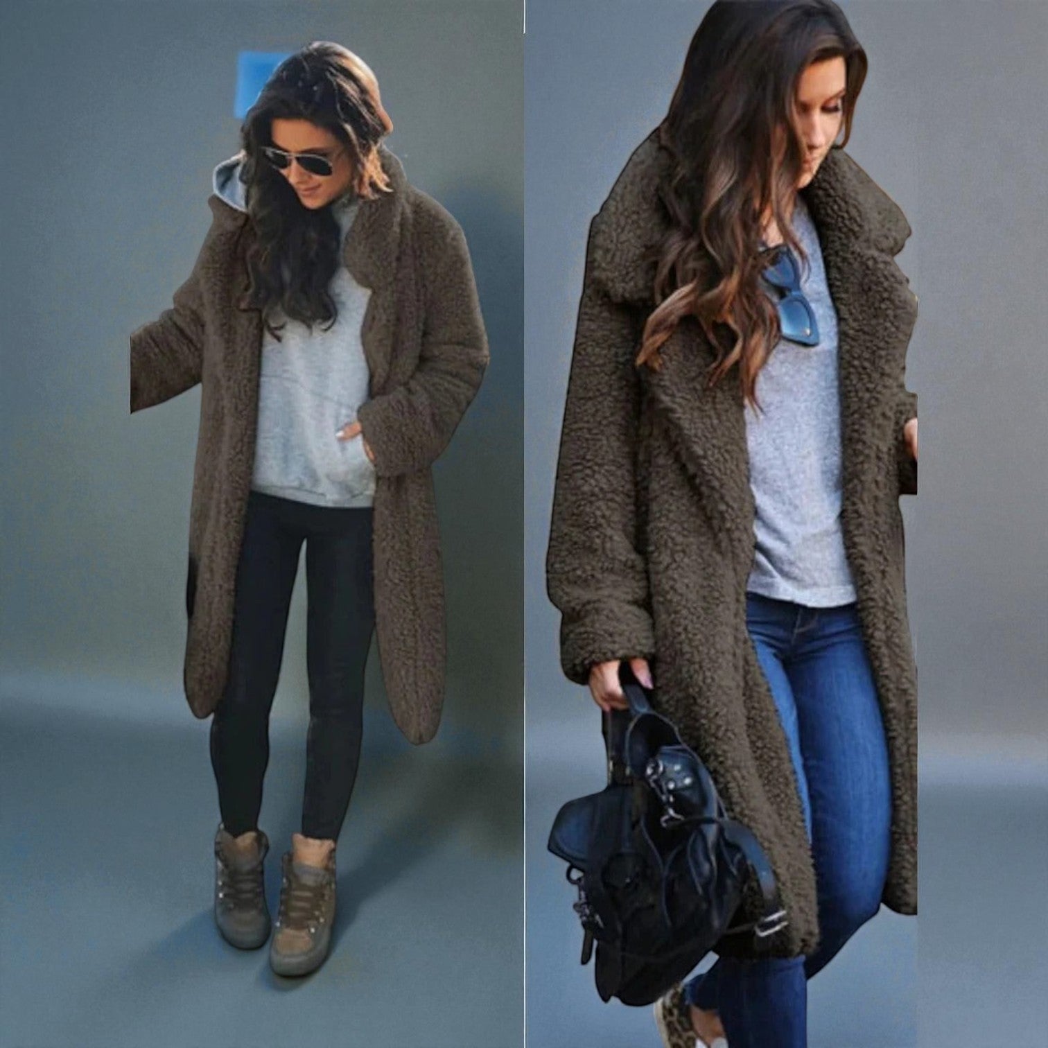 Elena – Women's Wool Coat - Coats - Dark grey - Jones & Smith