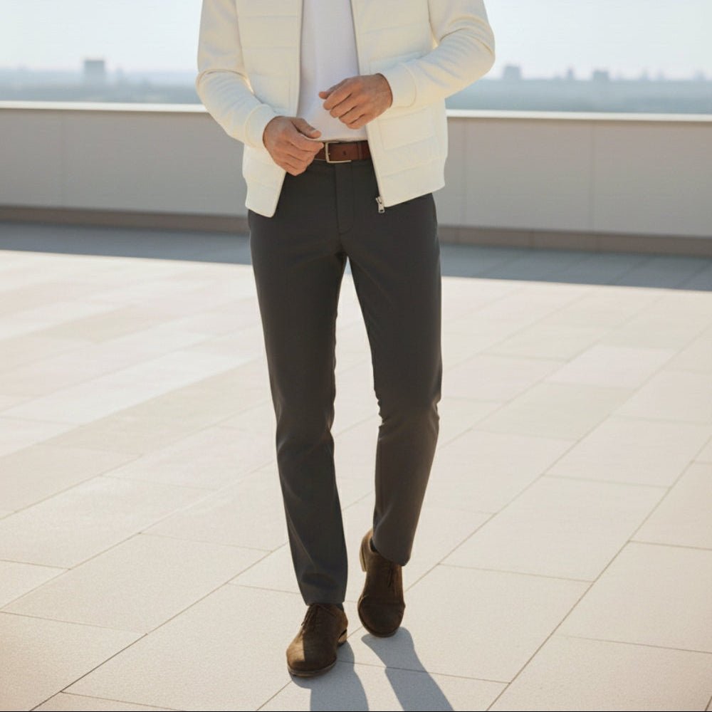 Elian – Men's Cotton Trousers - Pants - Grey - Jones & Smith