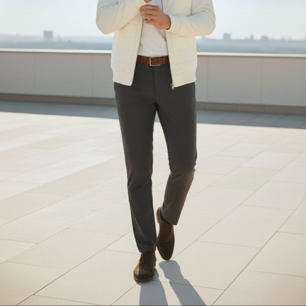 Elian – Men's Cotton Trousers - Pants - Grey - Jones & Smith