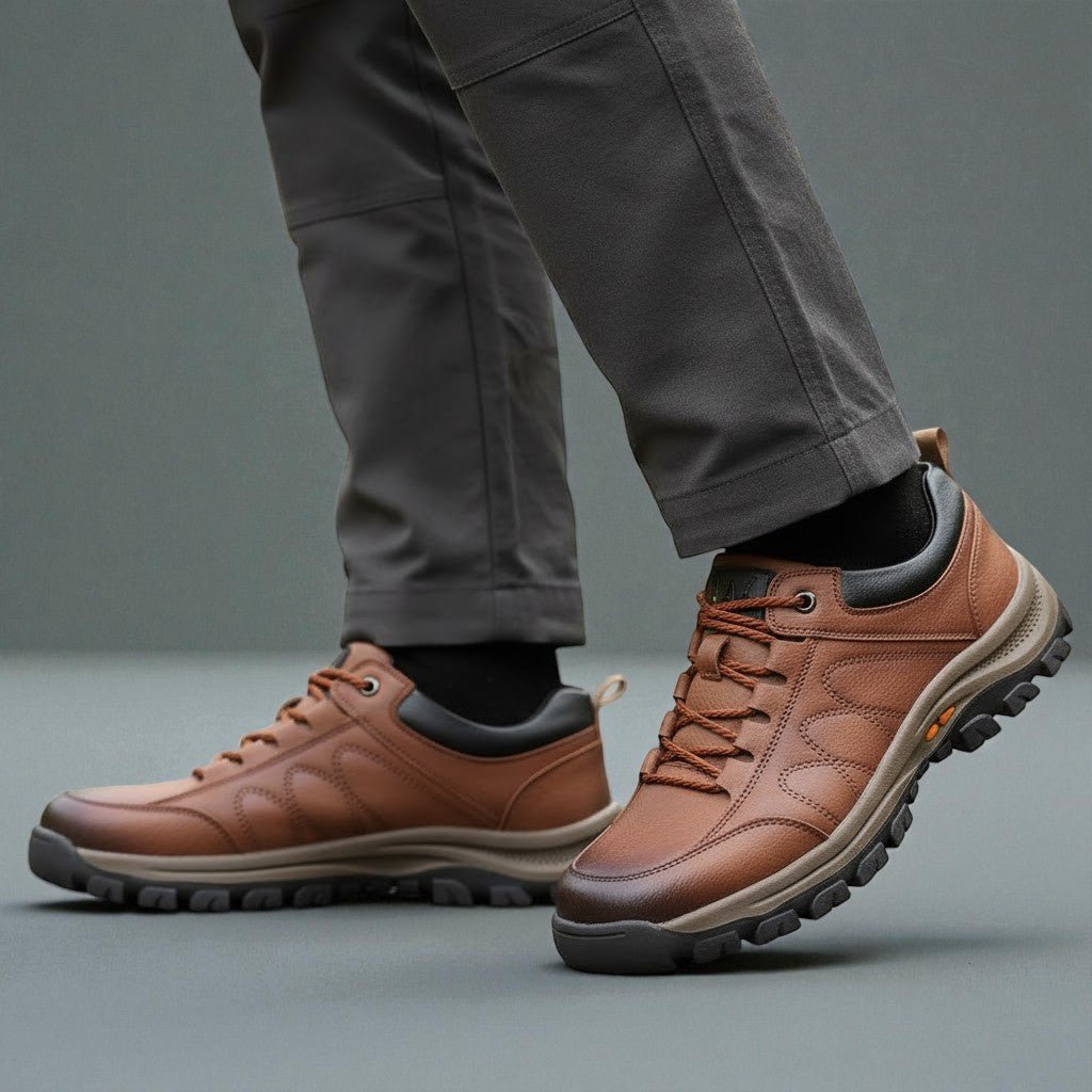 Elian – Men's Leather Shoes Orthopaedic Comfortable Running Shoes - Shoes - Brown - Jones & Smith