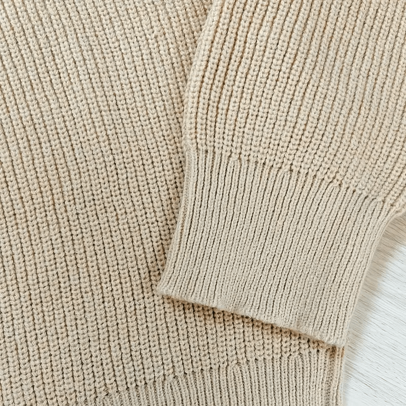 Elian – Men's Wool Winter Jumper - Sweater - Beige - Jones & Smith