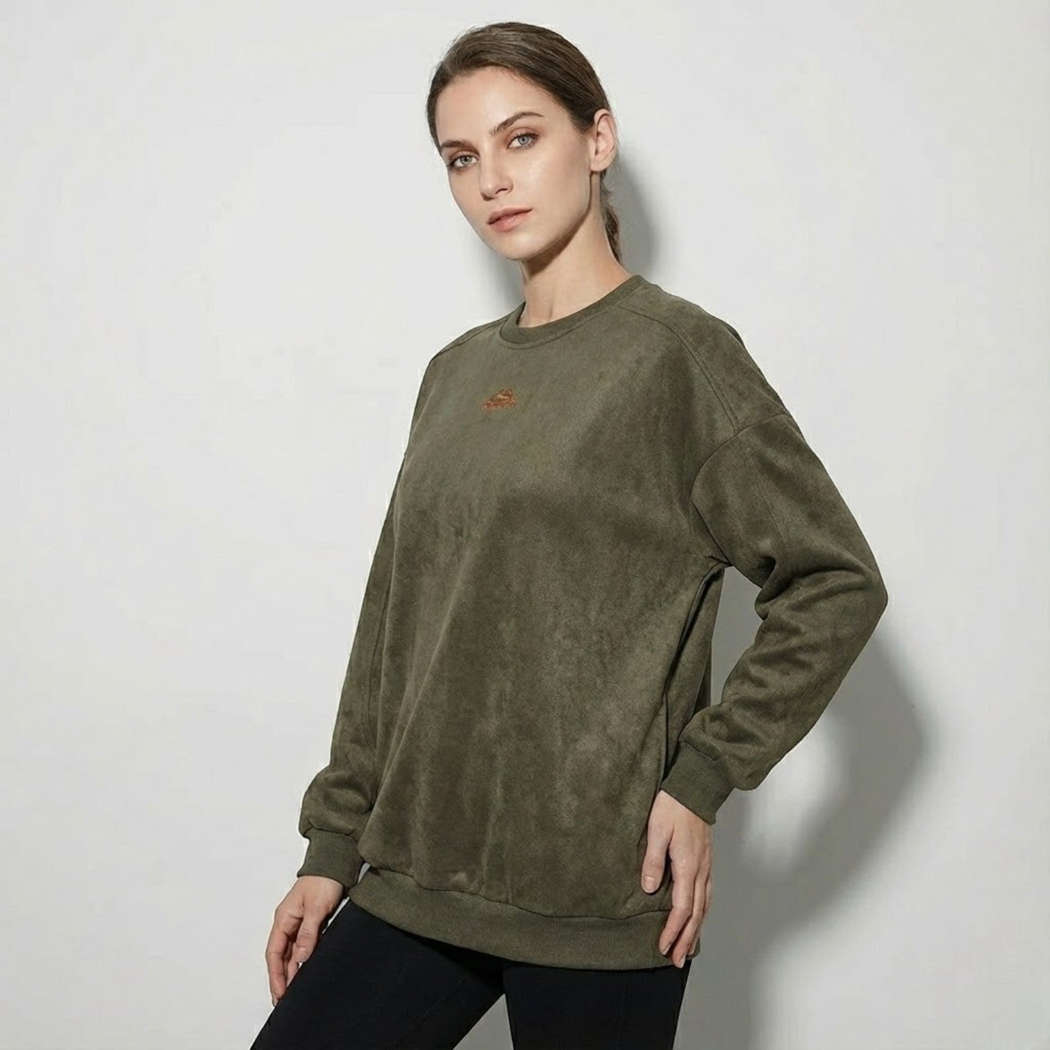 Elina – Women's Cotton Jumper - Sweater - Olive Green - Jones & Smith