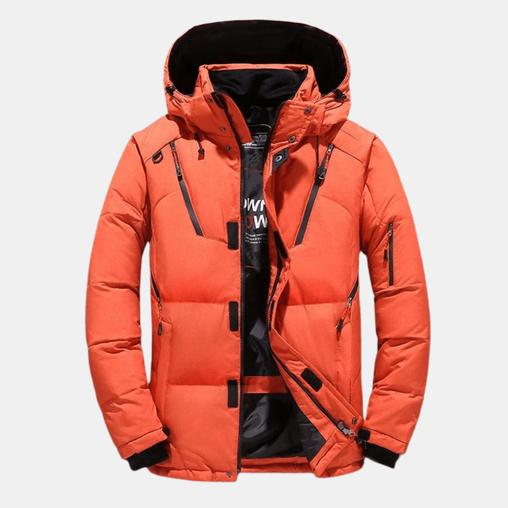 Elmer – Insulated Hooded Jacket for Winter - Winter Jacket - Orange - Jones & Smith