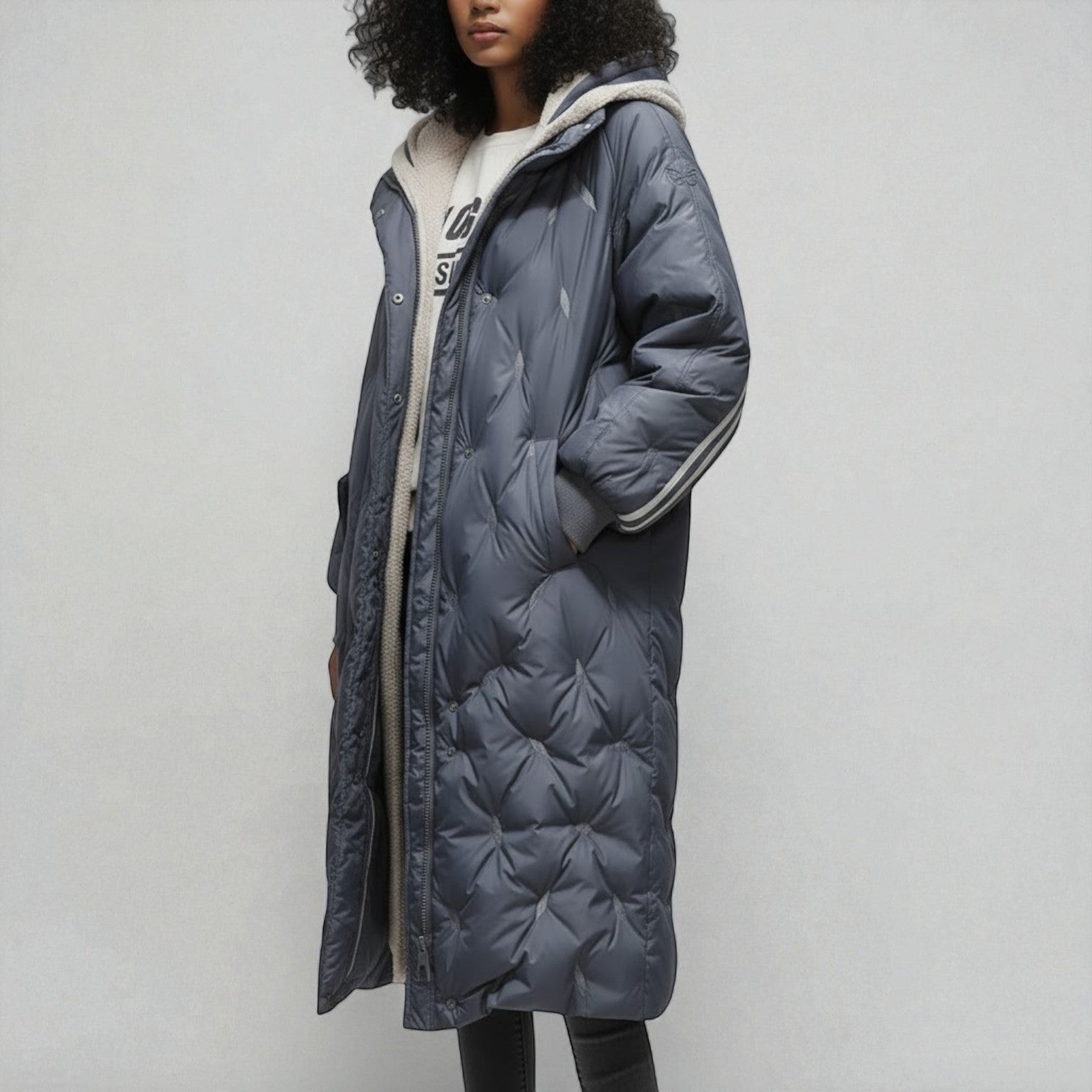 Elva – Women's Cotton Down Jacket - Winter Jacket - Blue - Jones & Smith