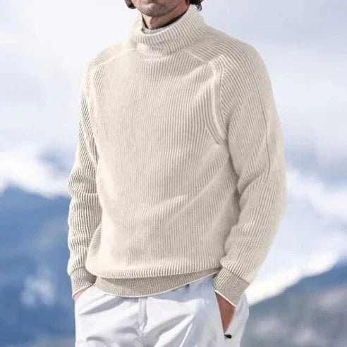 Fabian – Ribbed Wool Sweater with Roll Neck - Sweater - Jones & Smith