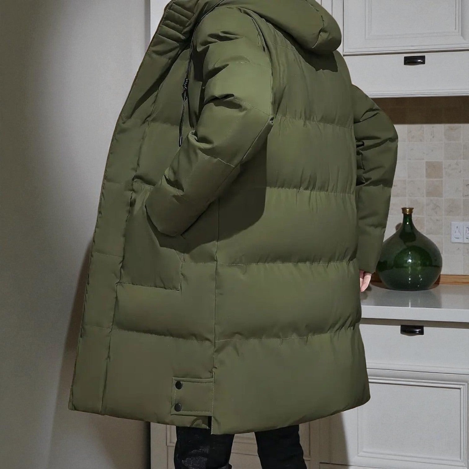 Frank – Long, Waterproof Winter Parka with Hood - Parka Jackets - Green - Jones & Smith