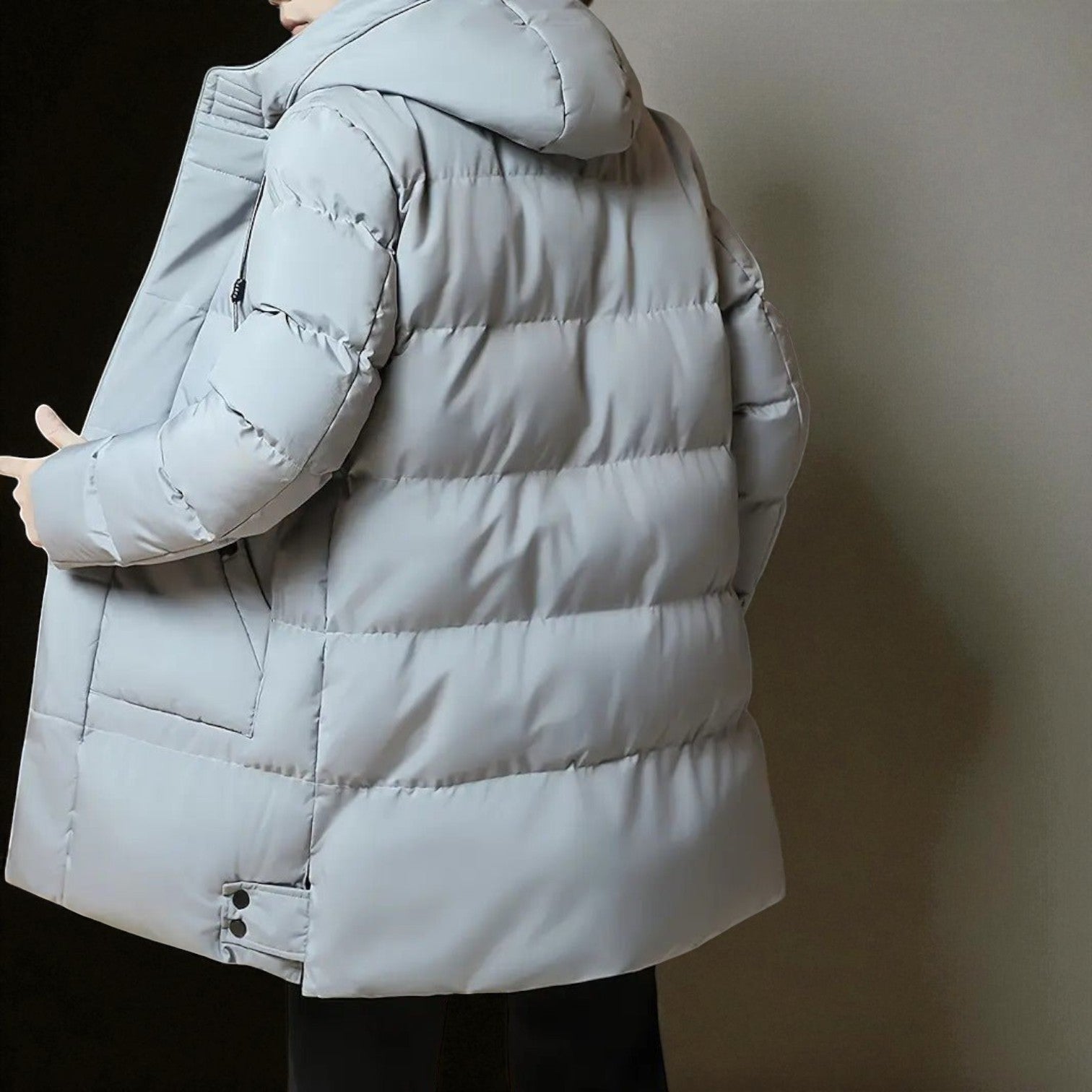 Frank – Long, Waterproof Winter Parka with Hood - Parka Jackets - Grey - Jones & Smith