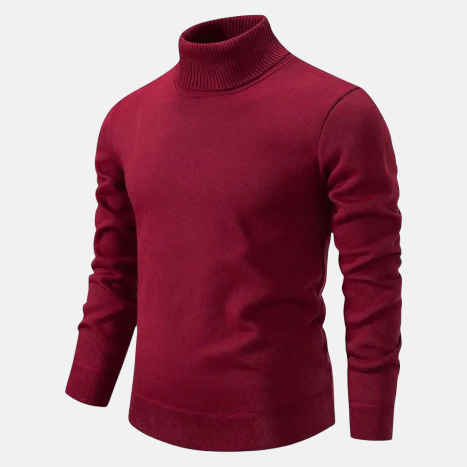 Giovano – Men's Cotton Roll Neck Jumper - Sweater - Red - Jones & Smith