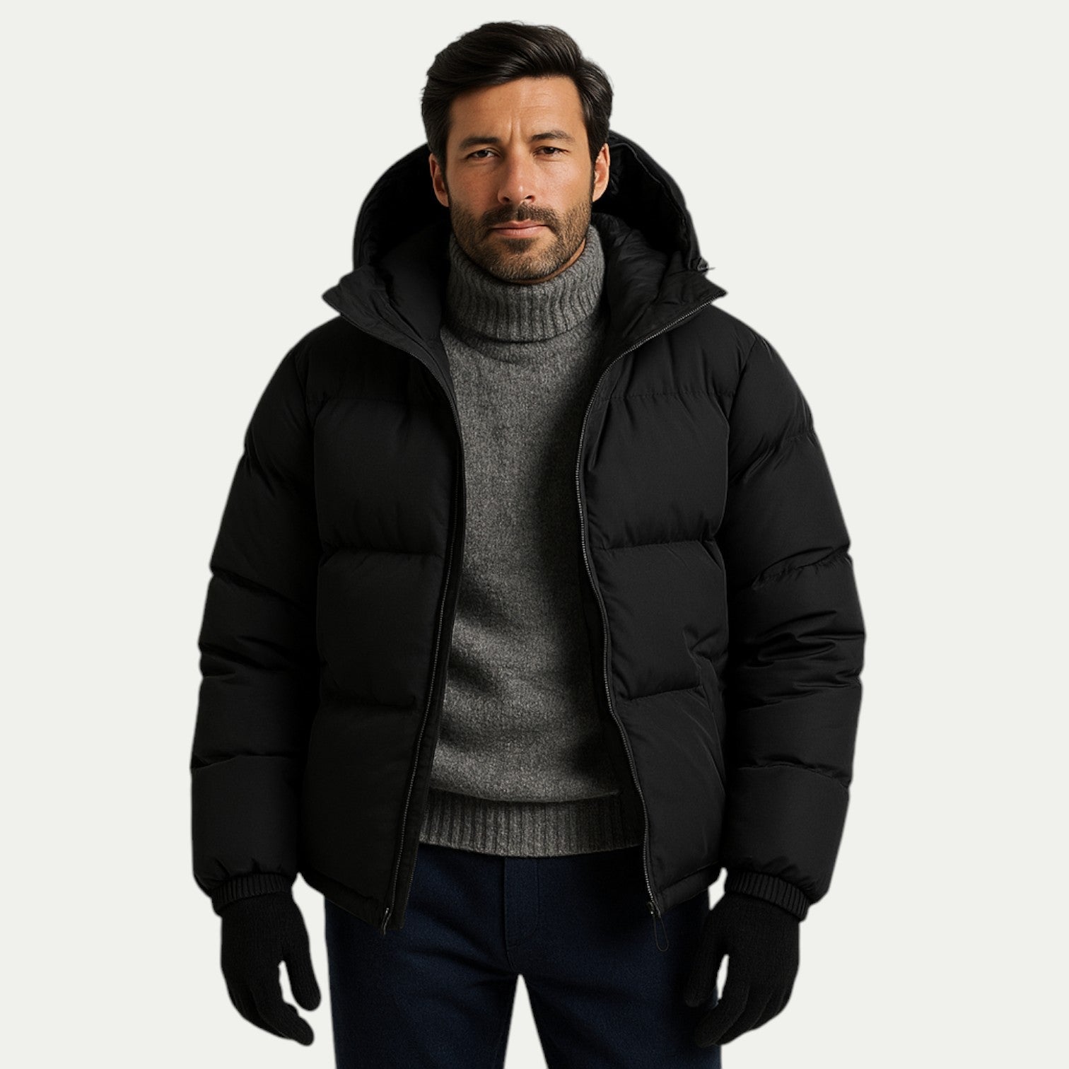 Gregor - Unisex down quilted jacket with hood and thermal insulation