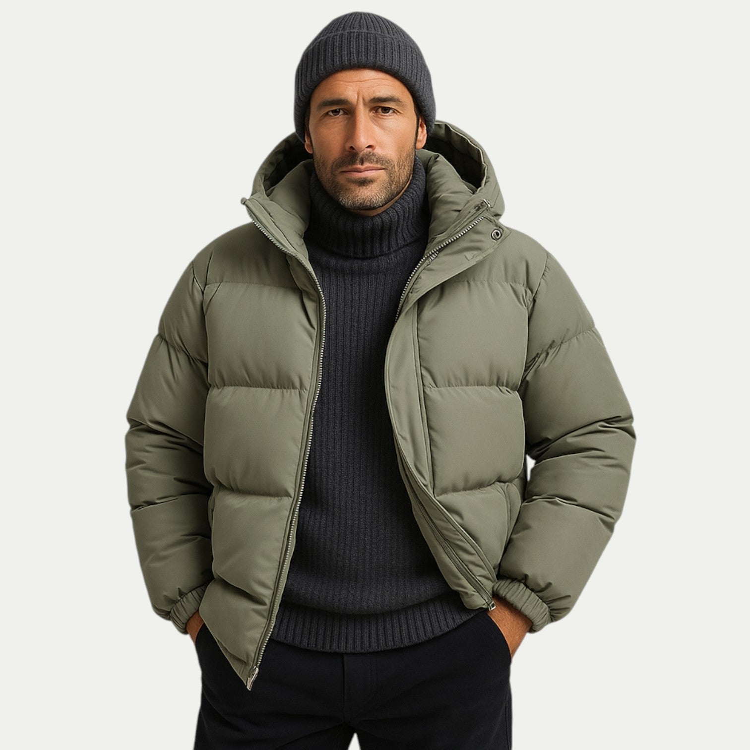 Gregor - Unisex down quilted jacket with hood and thermal insulation