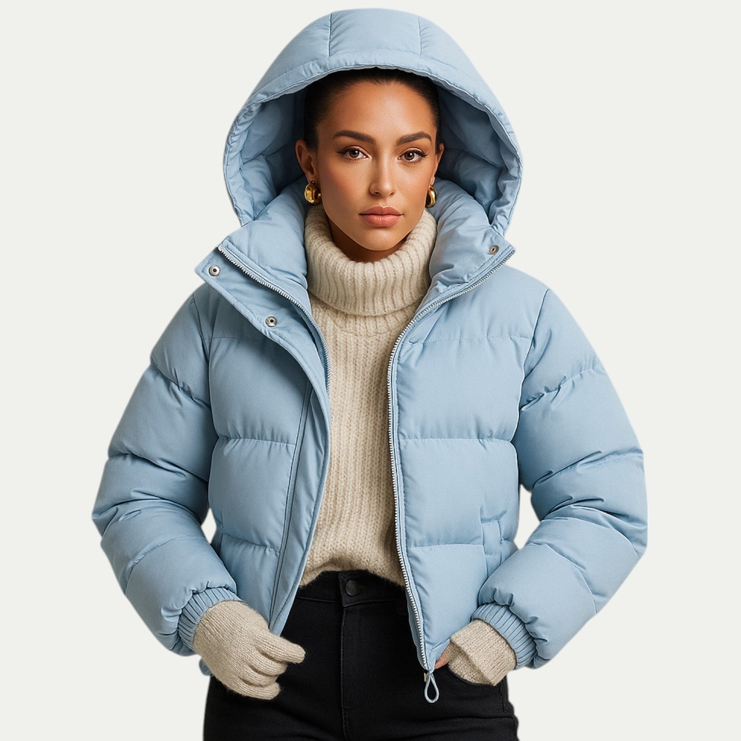 Gregor - Unisex down quilted jacket with hood and thermal insulation