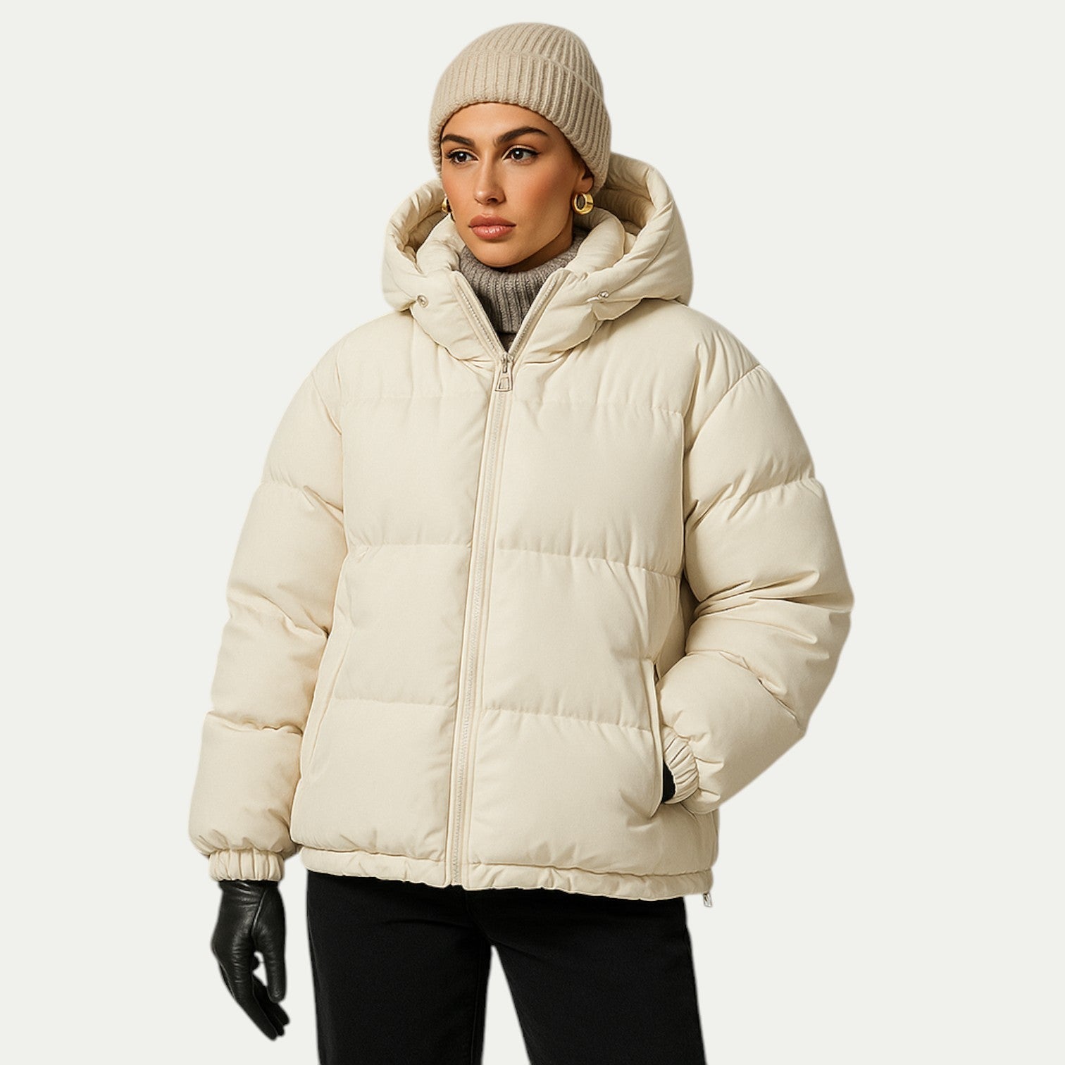 Gregor - Unisex down quilted jacket with hood and thermal insulation