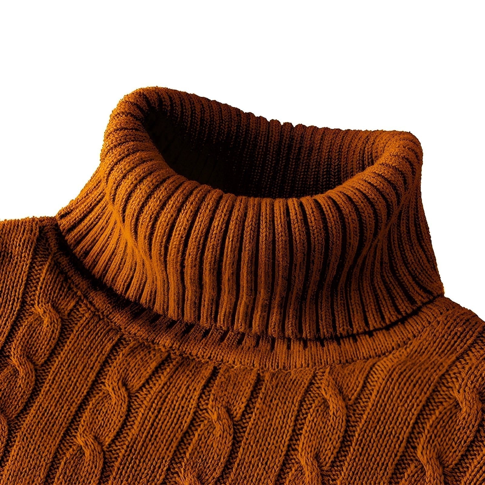 Henrik – Cable Knit Roll Neck Jumper in Wool - Sweaters - Jones & Smith