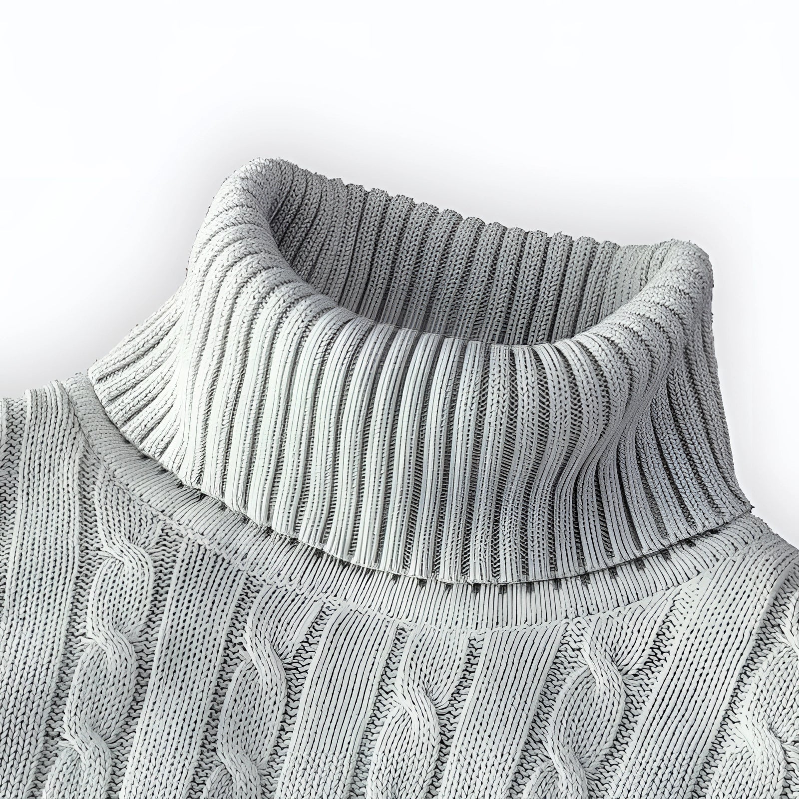 Henrik – Cable Knit Roll Neck Jumper in Wool - Sweaters - Jones & Smith