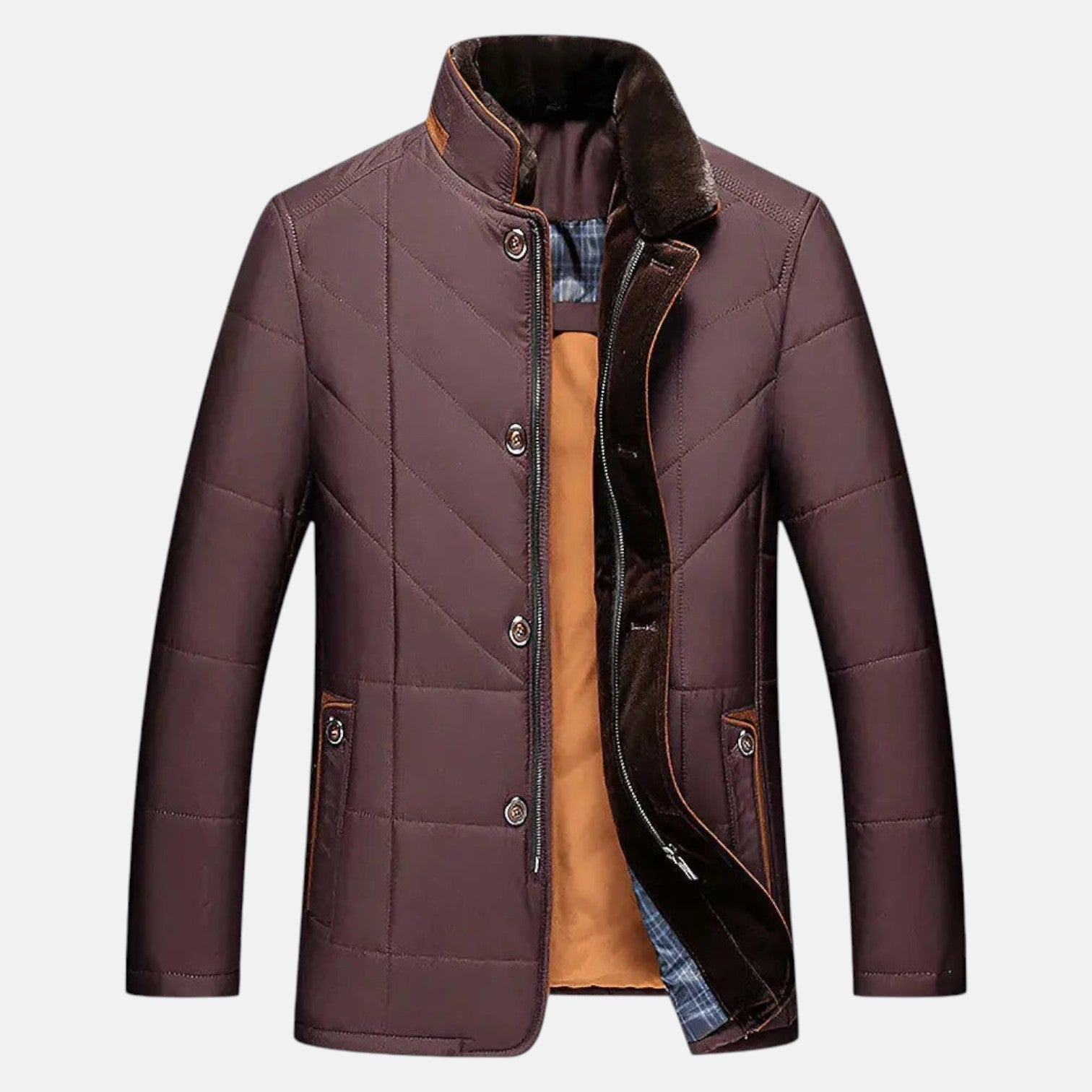 Henrik – Men's Wool Jacket Padded - Jacket - Red - Jones & Smith