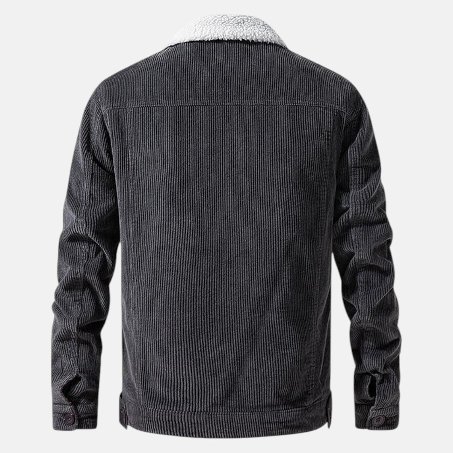 Jaro – Men's Cord Jacket in Cotton with Teddy Lining - Corduroy jacket - Grey - Jones & Smith