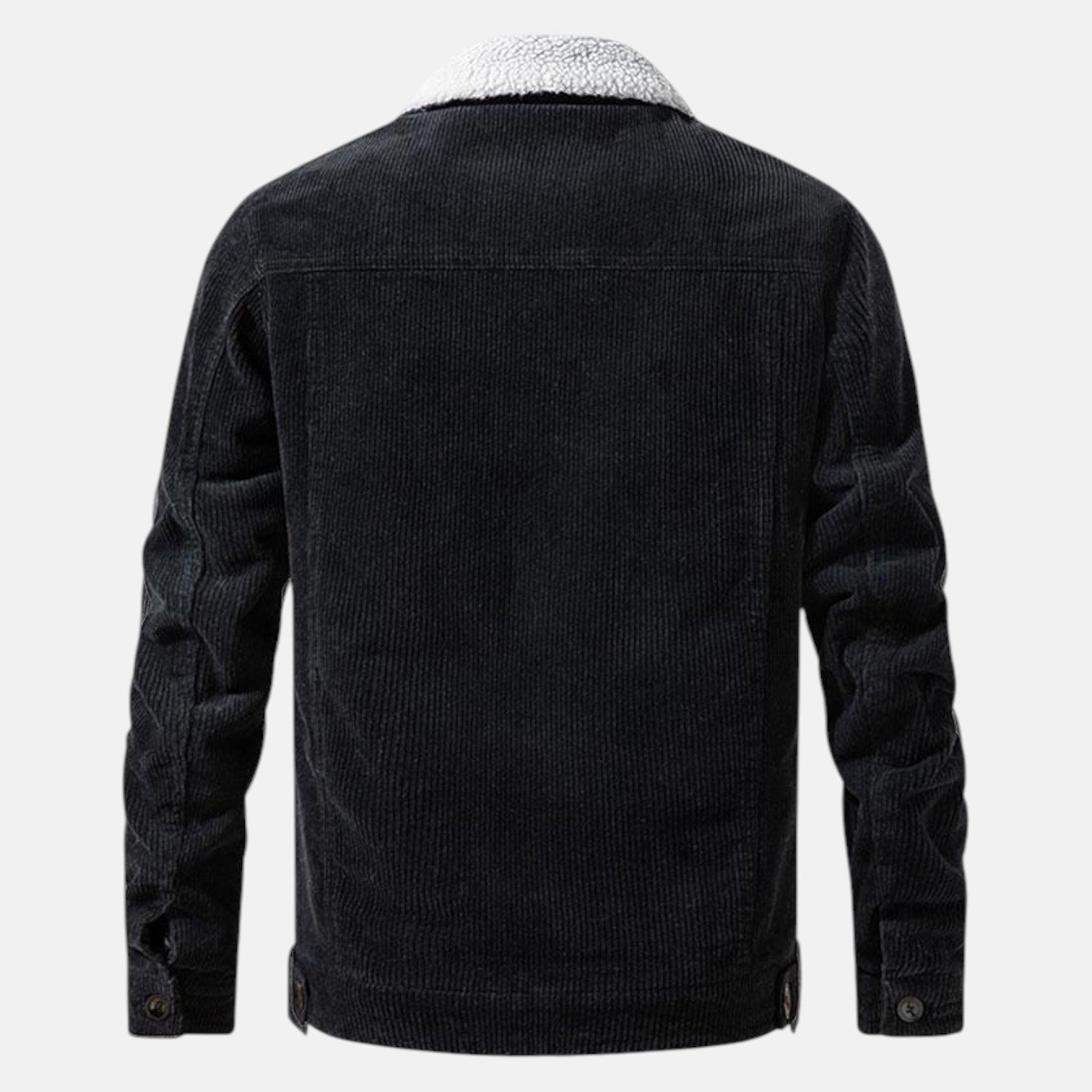 Jaro – Men's Cord Jacket in Cotton with Teddy Lining - Corduroy jacket - Black - Jones & Smith