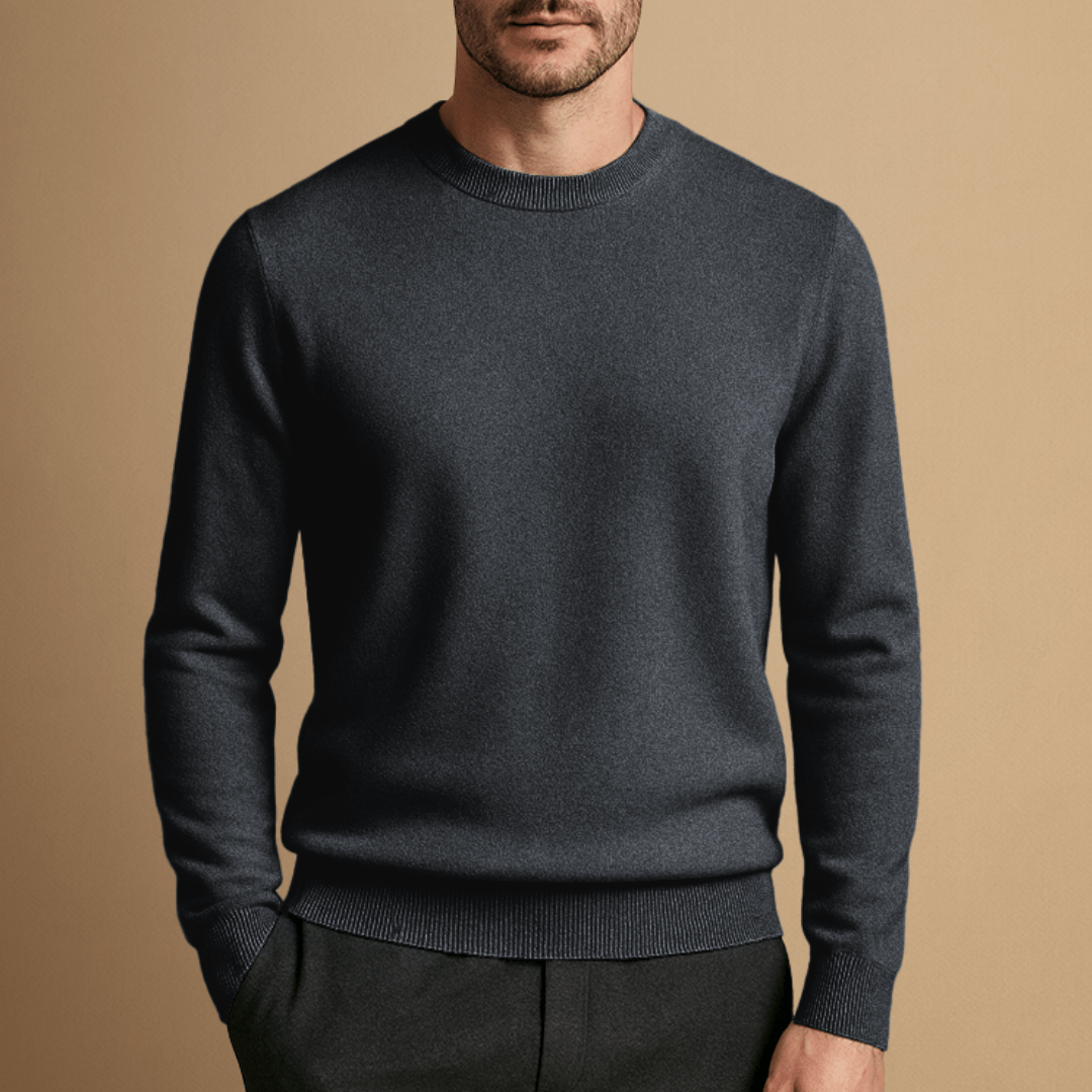 Jonas – Crew Neck Jumper Made from Wool - Sweaters - Jones & Smith