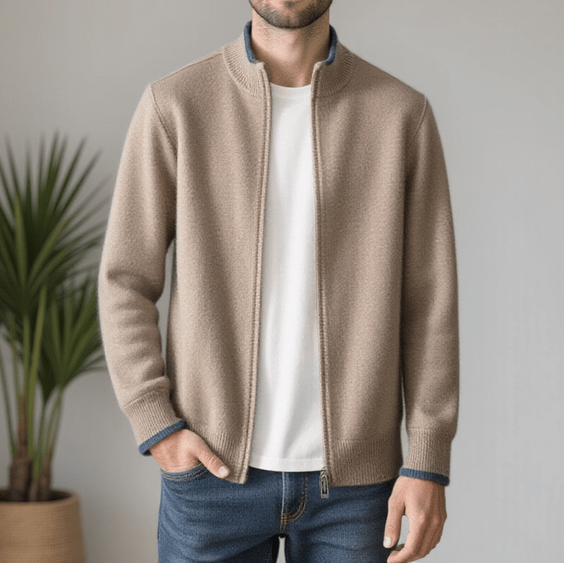 Jonas - Lightweight Zip - Up Cardigan - Cardigans - Jones & Smith