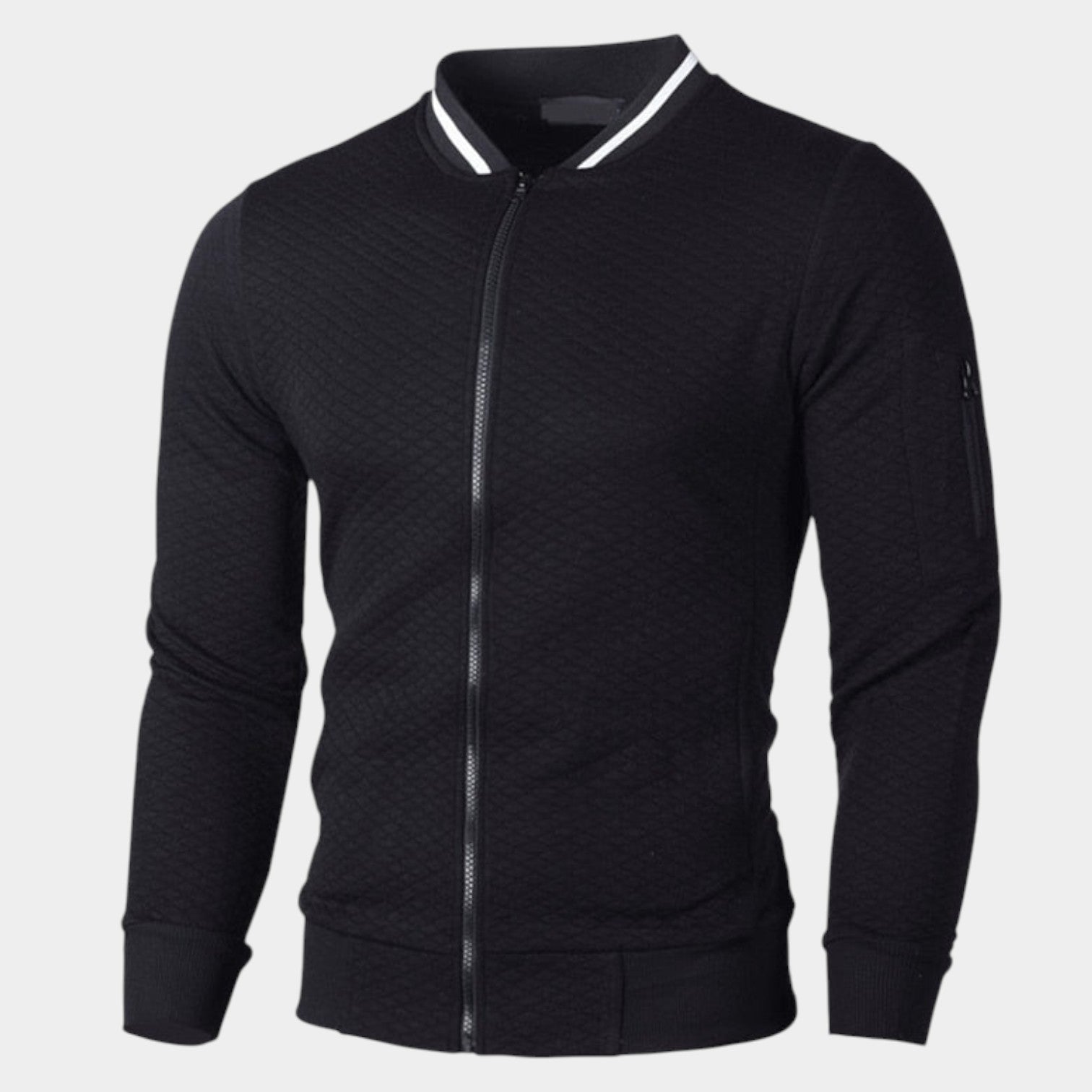 Jonas – Slim Fit Zip - Up Sweater - Sweater - Black - Jones & Smith