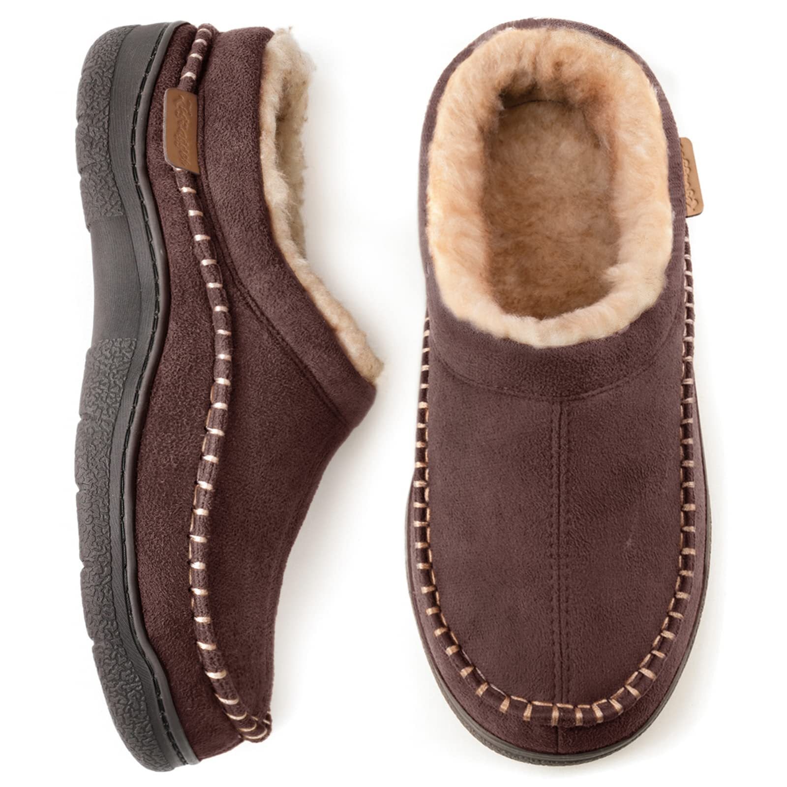 Joris – Men's Slippers in Suede - Look with Warm Lining - Shoes - Brown - Jones & Smith