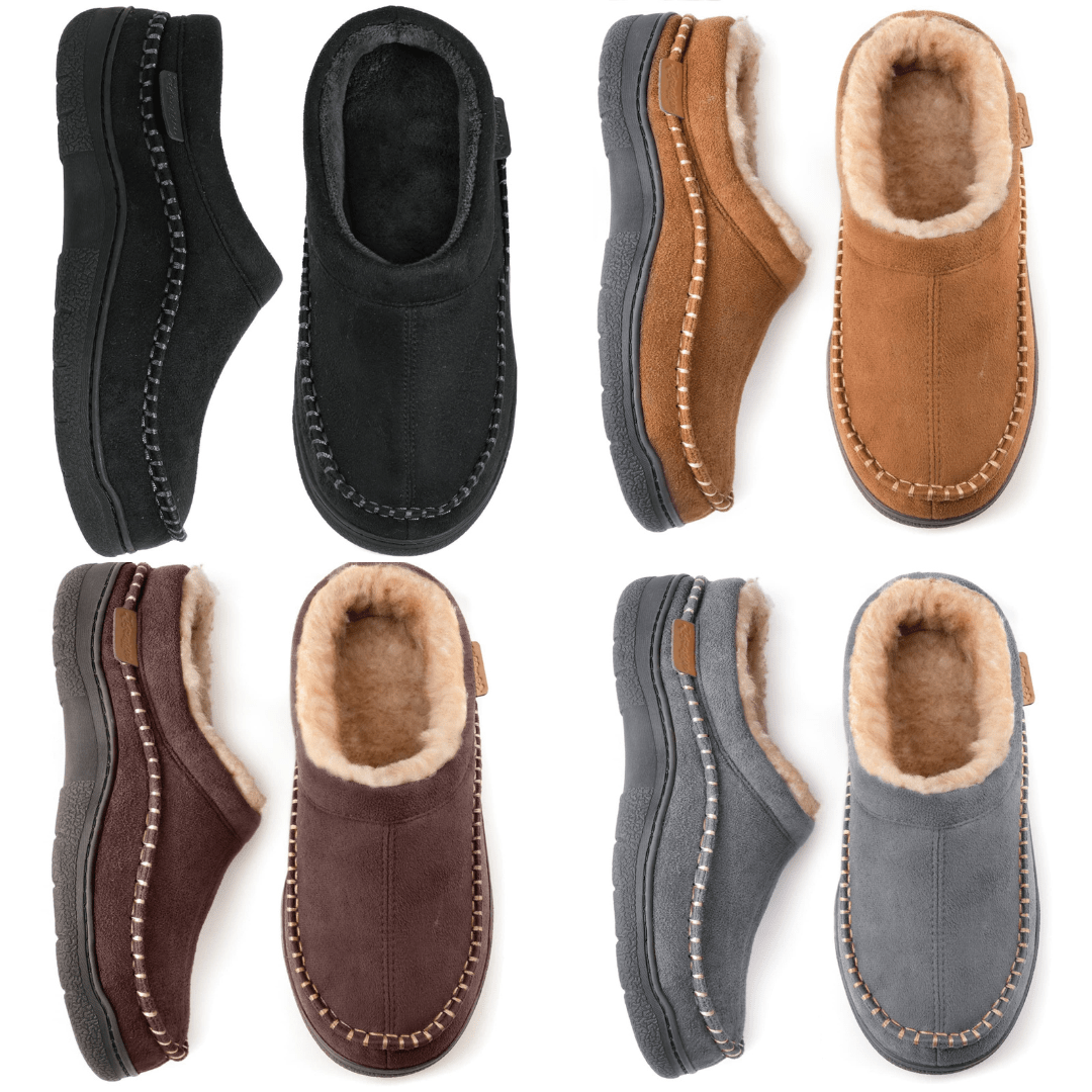 Joris – Men's Slippers in Suede - Look with Warm Lining - Shoes - Light Brown - Jones & Smith