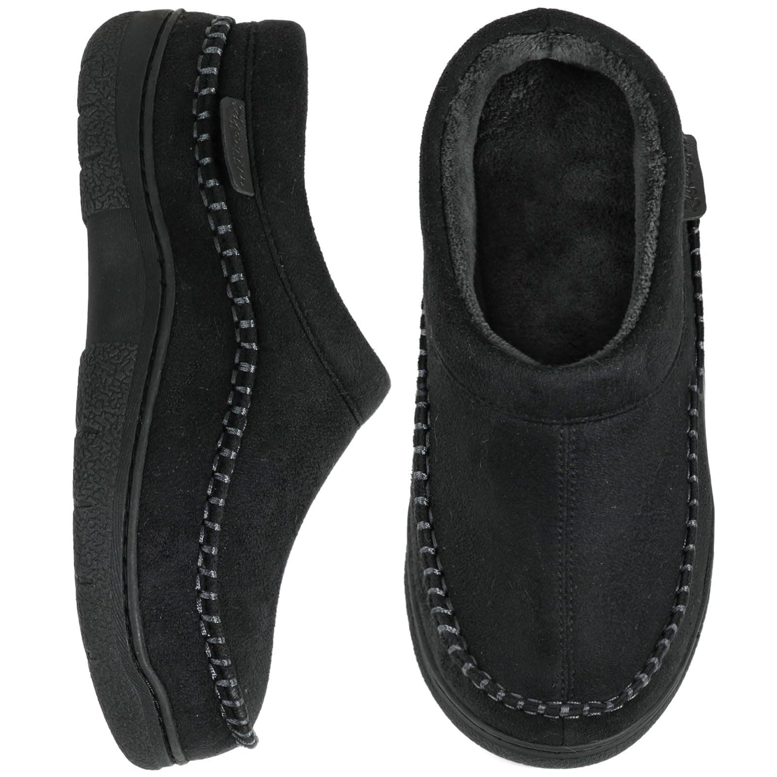 Joris – Men's Slippers in Suede - Look with Warm Lining - Shoes - Black - Jones & Smith