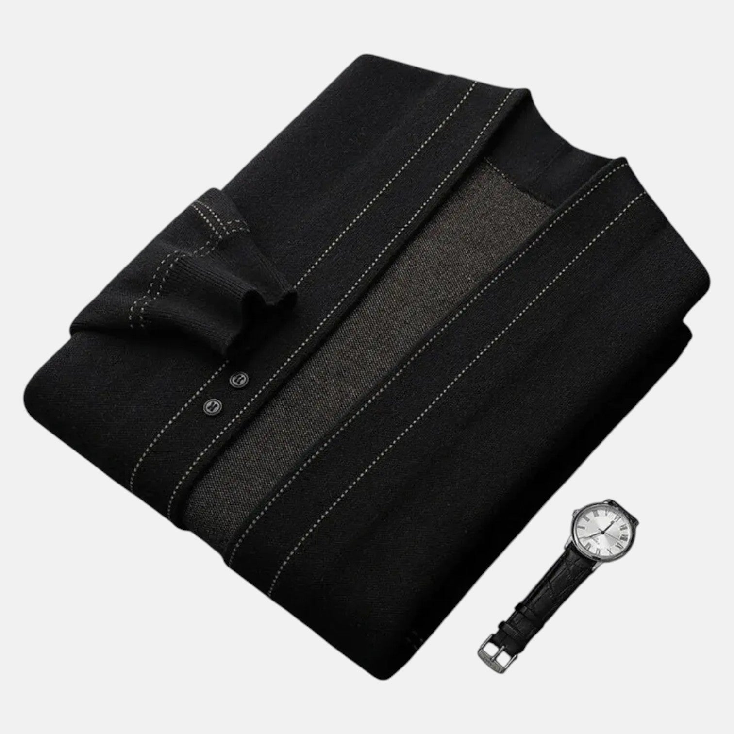 Joris – Men's Wool Cardigan - Cardigans - Black - Jones & Smith