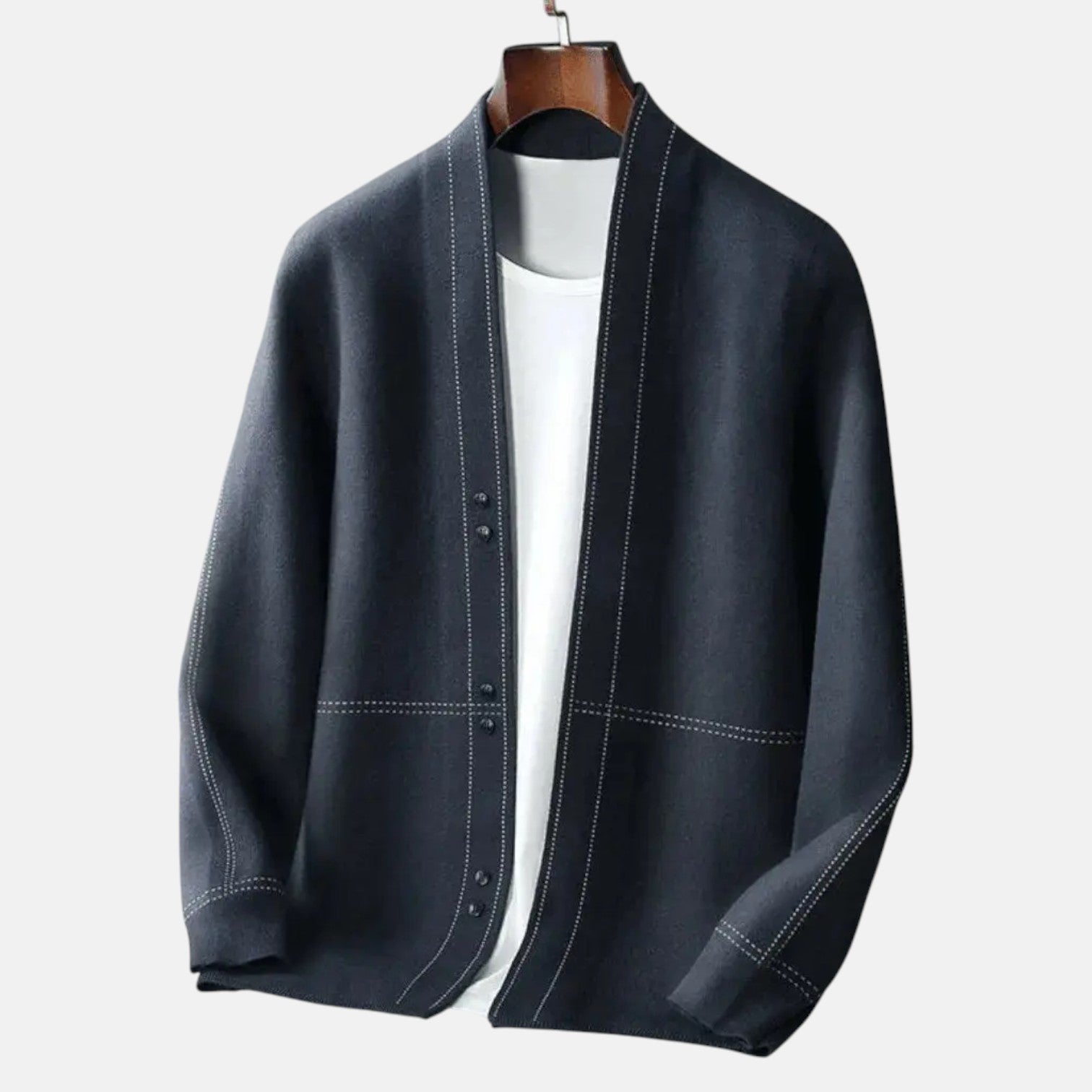 Joris – Men's Wool Cardigan - Cardigans - Blue - Jones & Smith