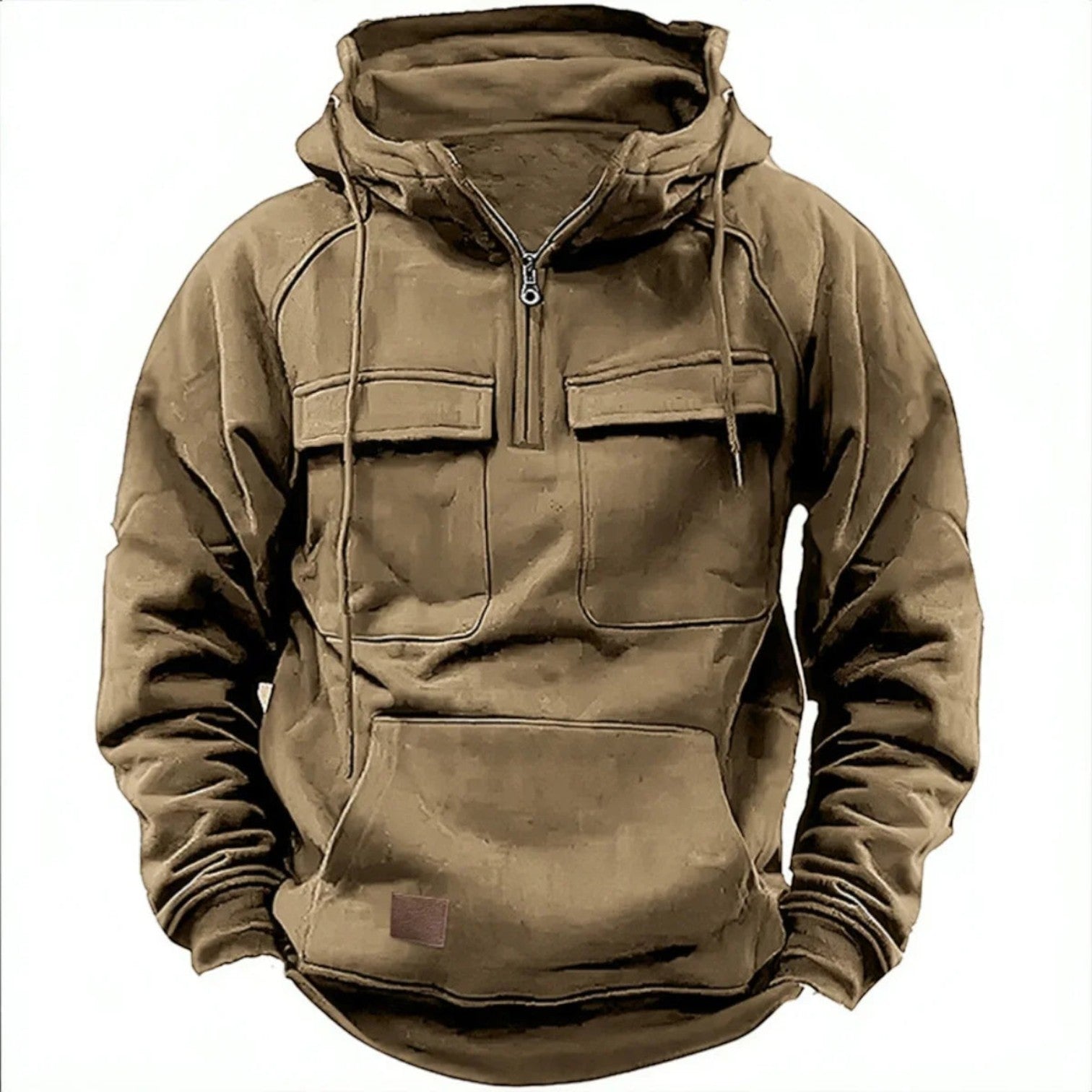 Kian – Men's Cotton Outdoor Jacket - Hooded Jacket - Khaki - Jones & Smith