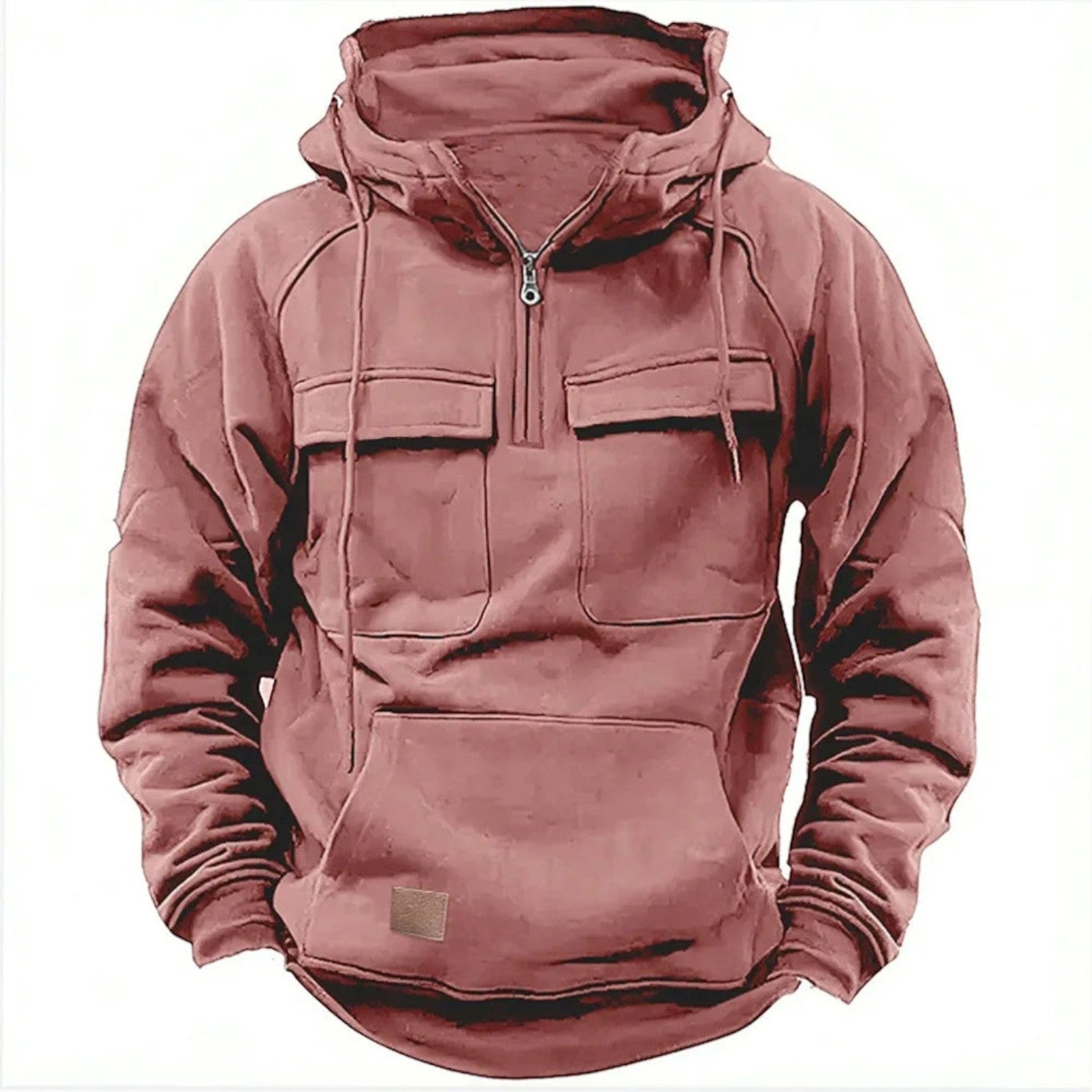 Kian – Men's Cotton Outdoor Jacket - Hooded Jacket - Pink - Jones & Smith