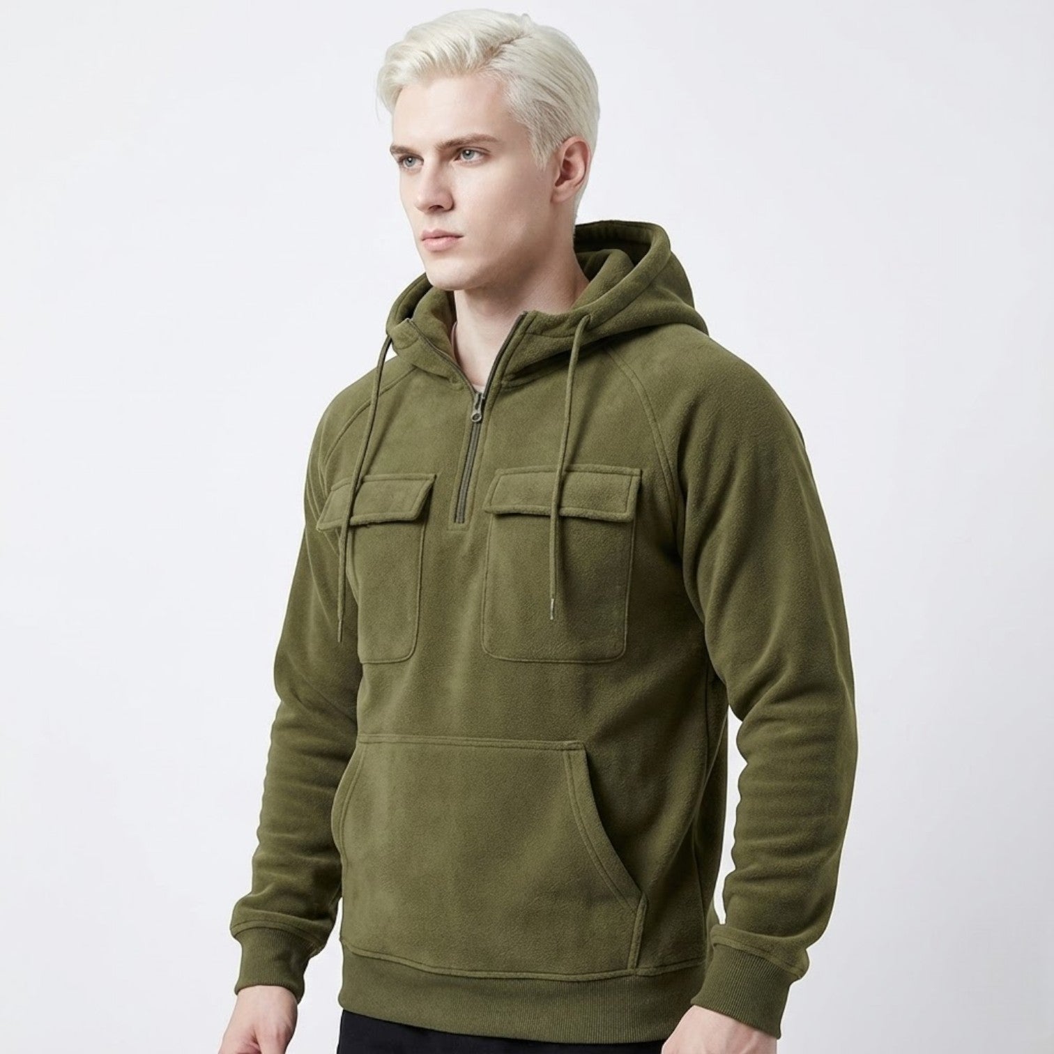 Kian – Men's Cotton Outdoor Jacket - Hooded Jacket - Green - Jones & Smith