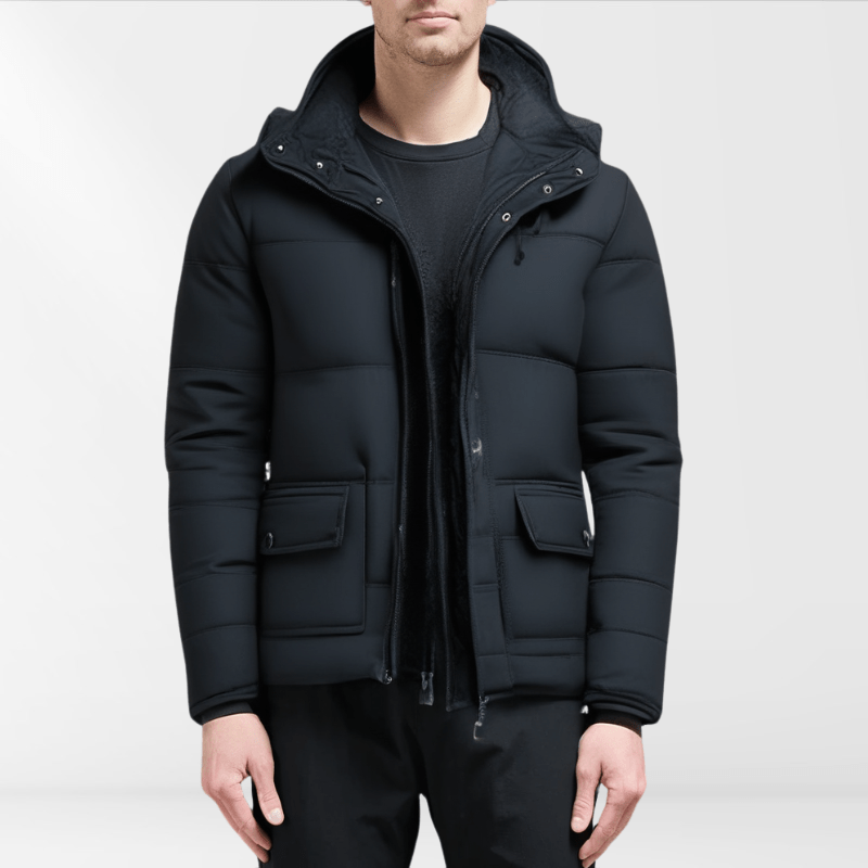 Kian – Men's Winter Padded Jacket - Puffer Jacket - Black - Jones & Smith