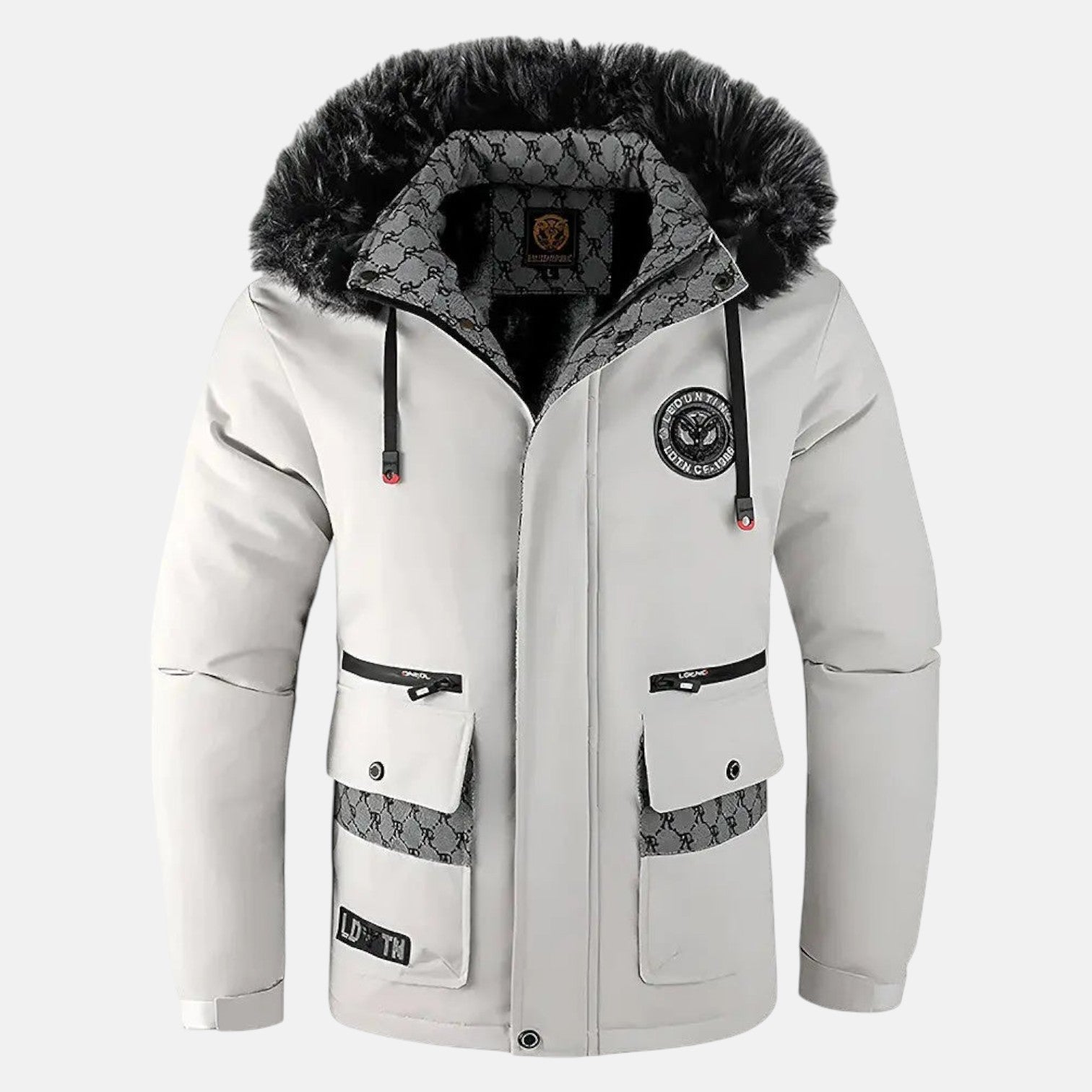 Leandro – Men's Down Jacket with Hood - Parka Jacket - White - Jones & Smith