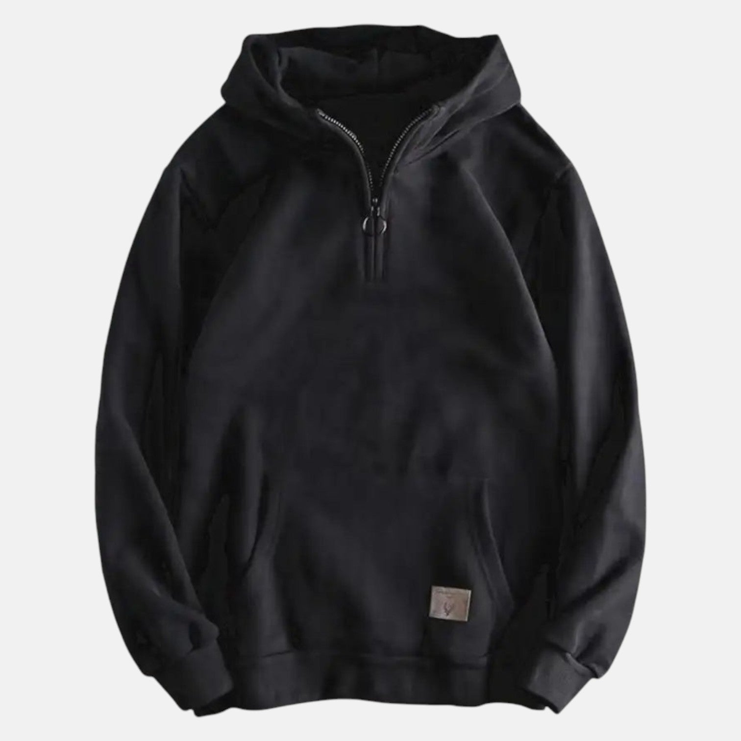 Leano – Men's Cotton Zip Hoodie - Hoodie sweater - Black - Jones & Smith