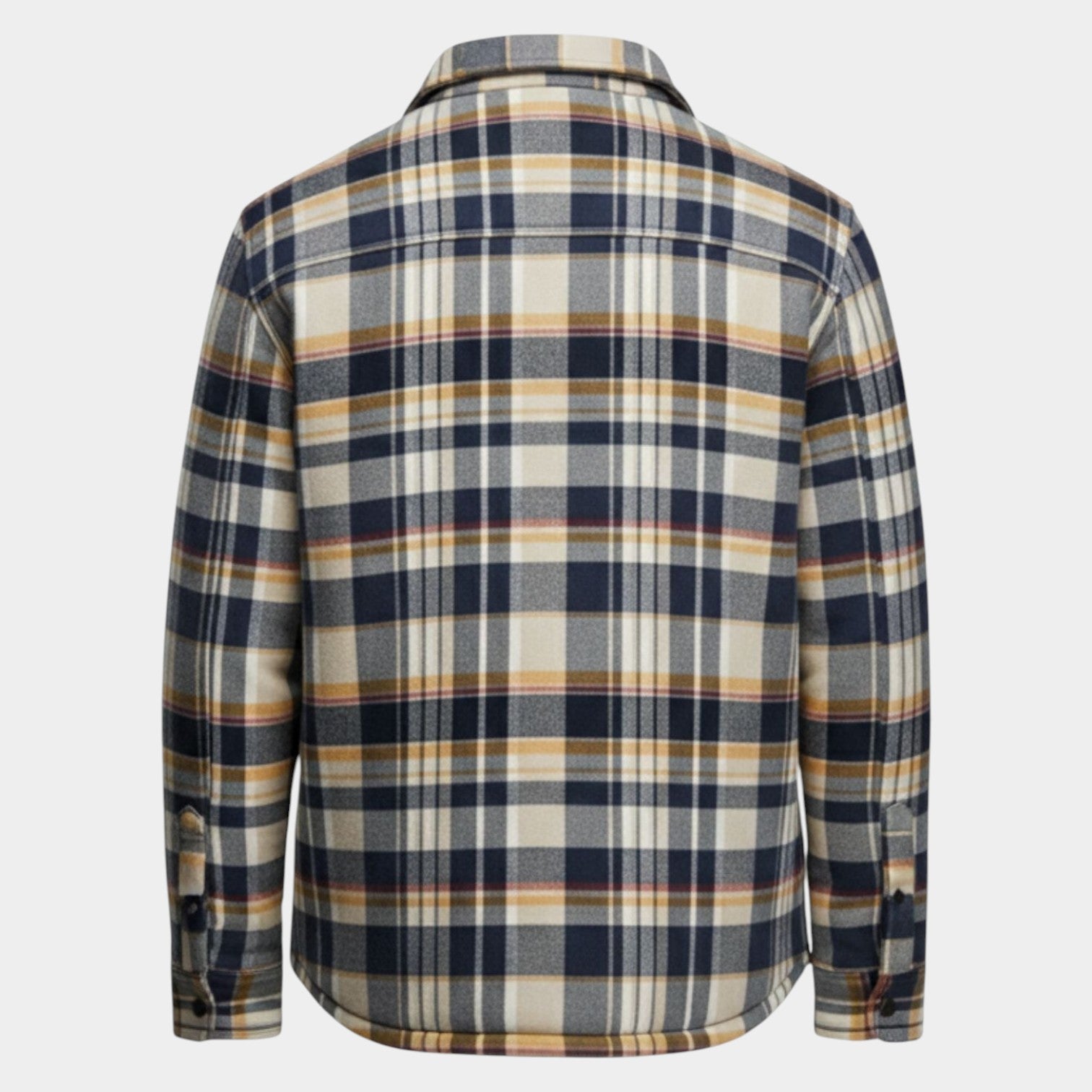 Lennox – Men's Cotton Overshirt Jacket - Flannel - Yellow - Jones & Smith