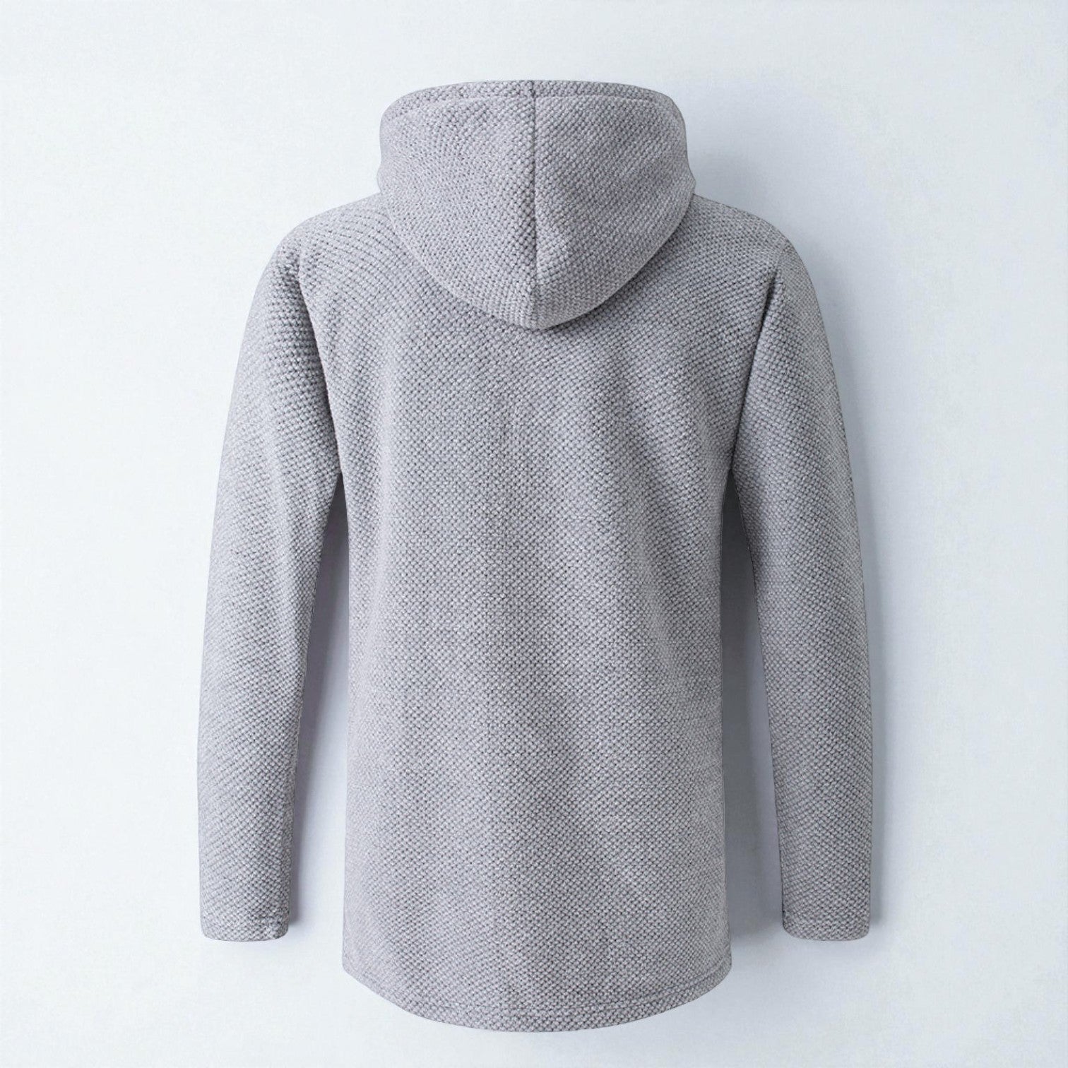 Leon – Longline Hoodie Men Fleece with Hood - Hooded Jacket - Light Grey - Jones & Smith