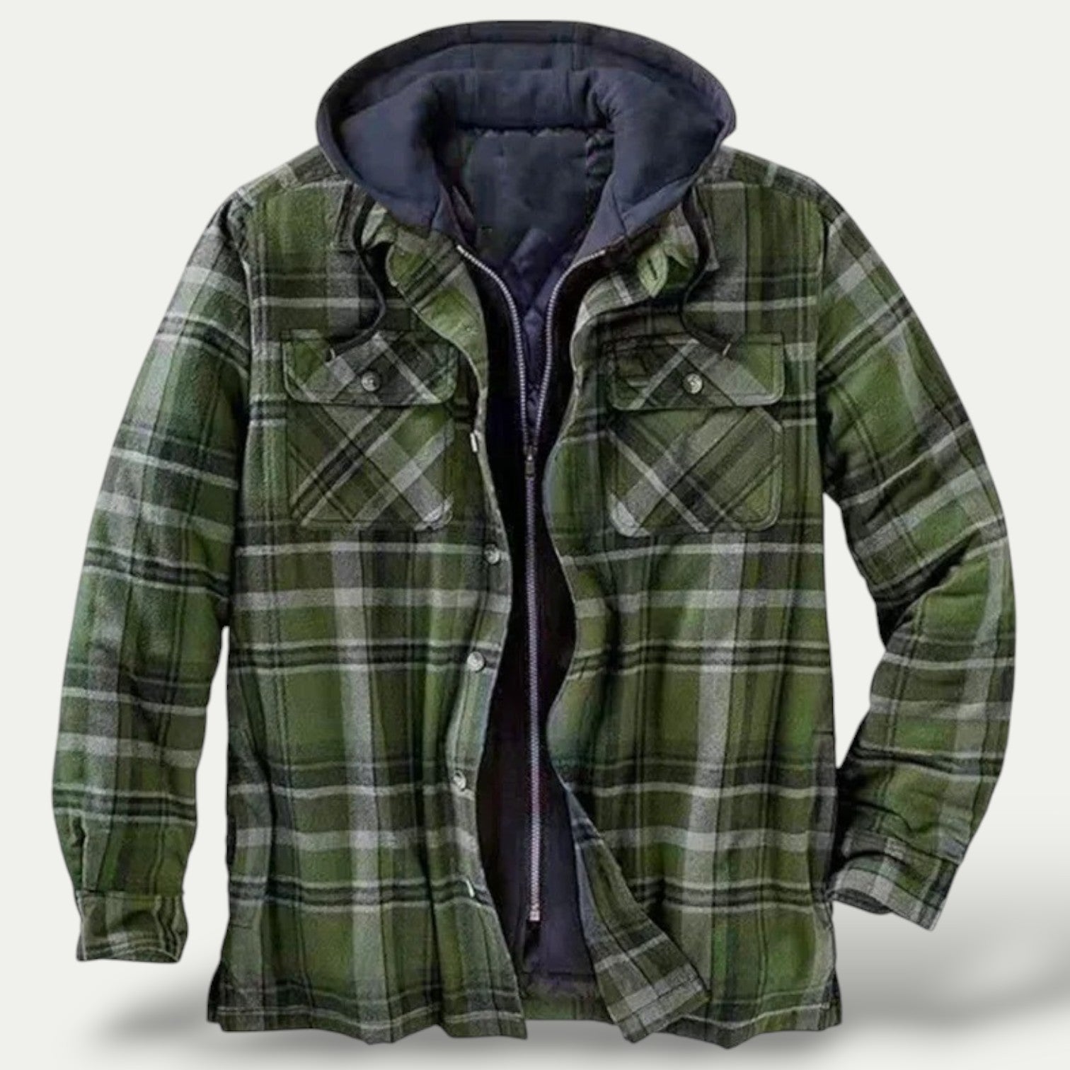 Leopold - Warm Fleece Jacket in Check Pattern - Jacket - Jones & Smith
