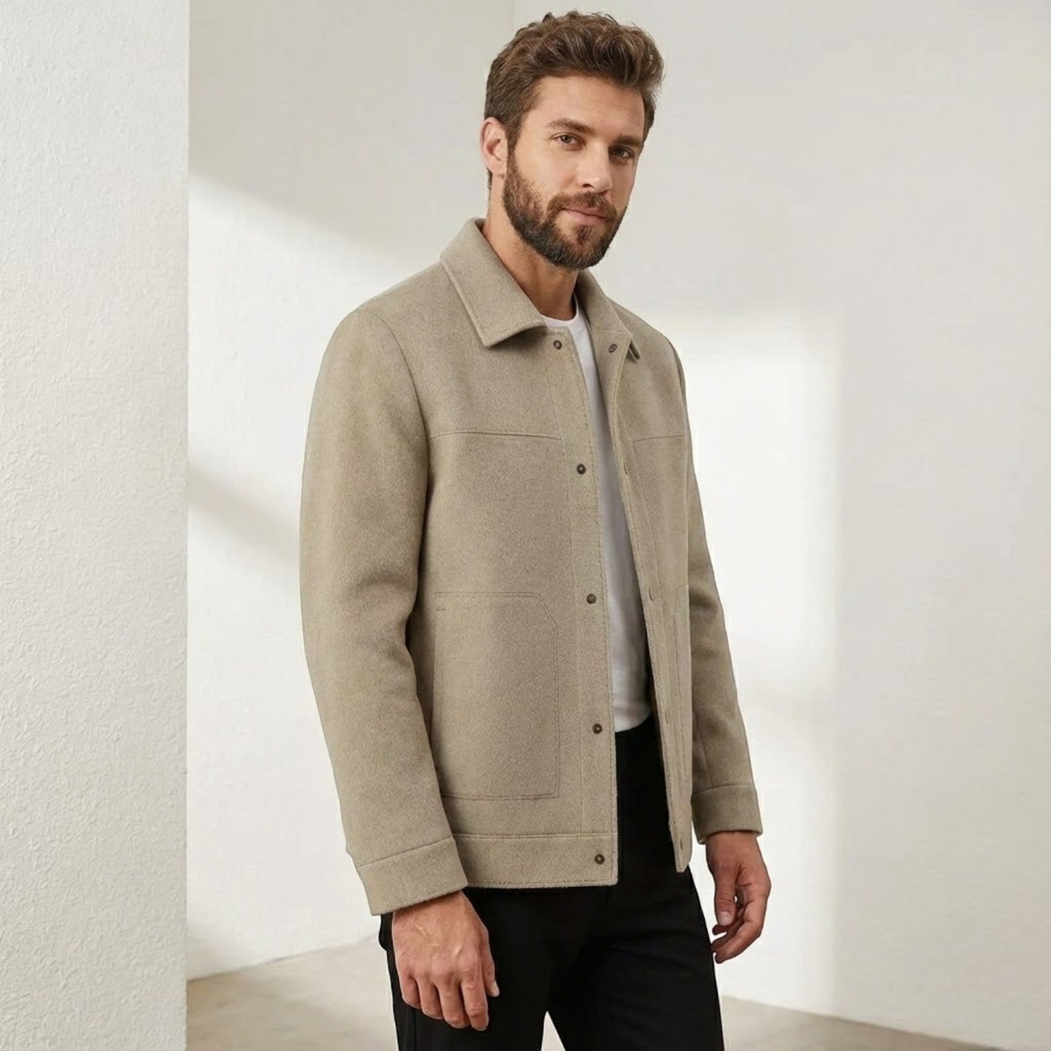 Levano – Men's Wool Jacket - Coats - Brown - Jones & Smith