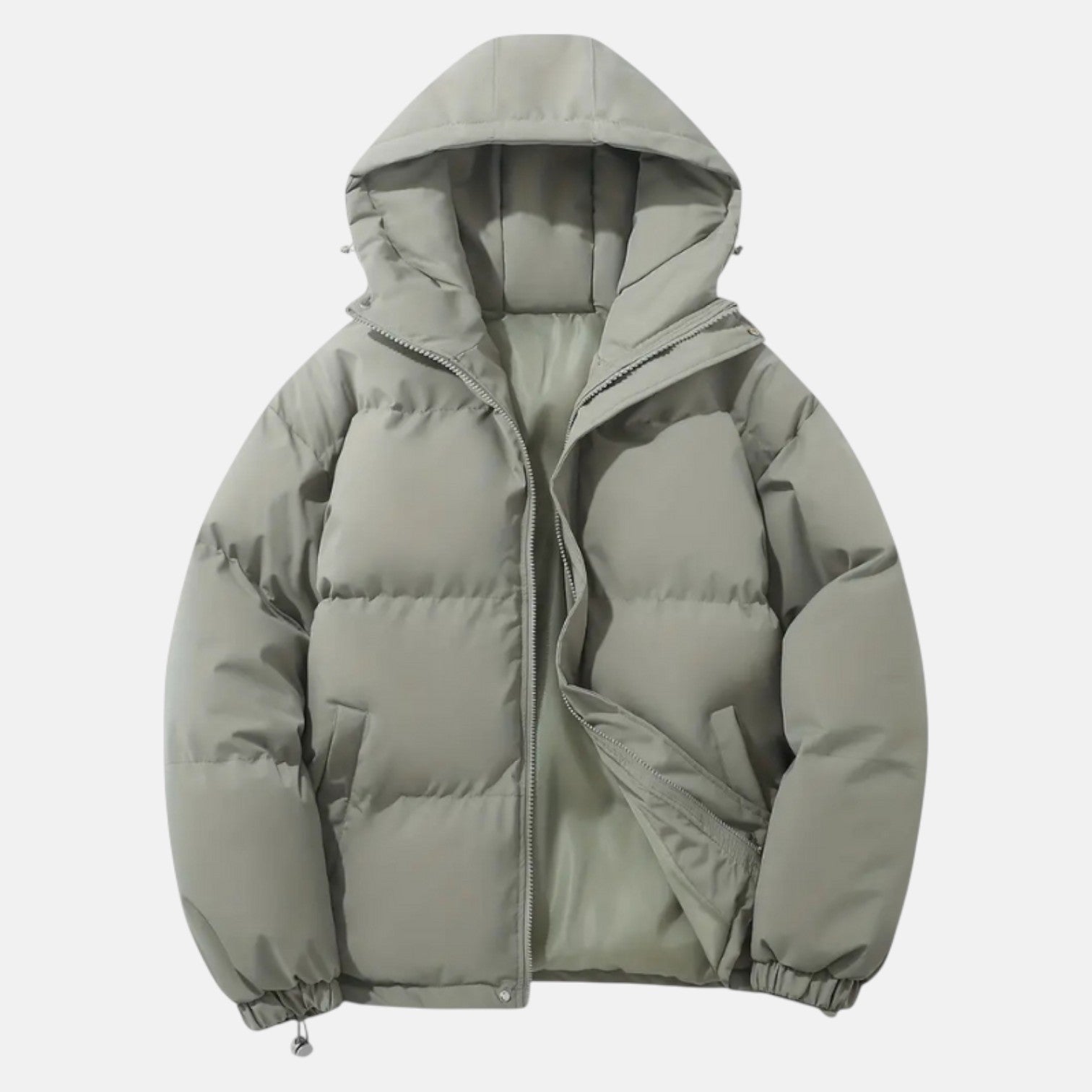 Liam – Men's Cotton Puffer Jacket - Puffer Jacket - Light Grey - Jones & Smith