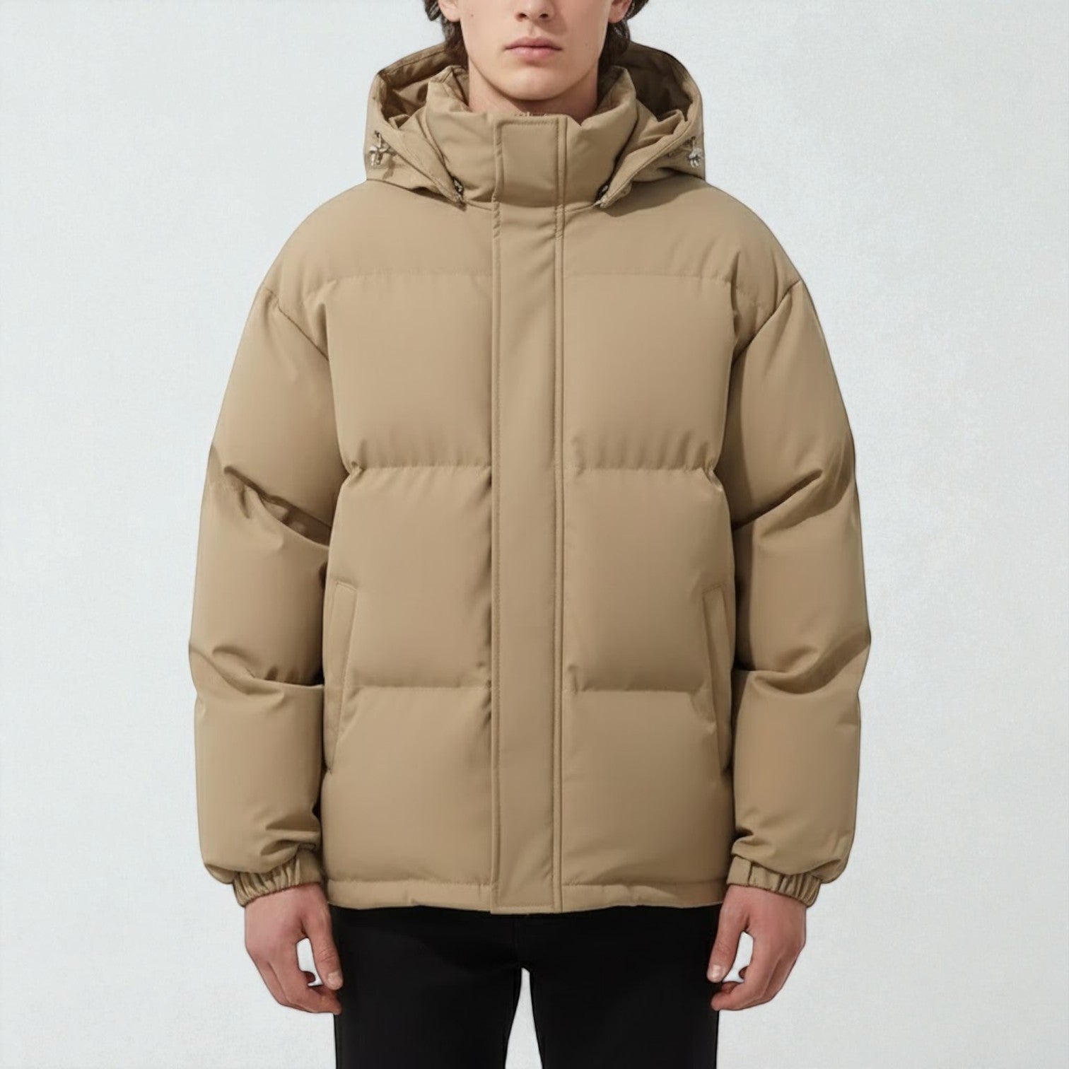 Liam – Men's Cotton Puffer Jacket - Puffer Jacket - Khaki - Jones & Smith