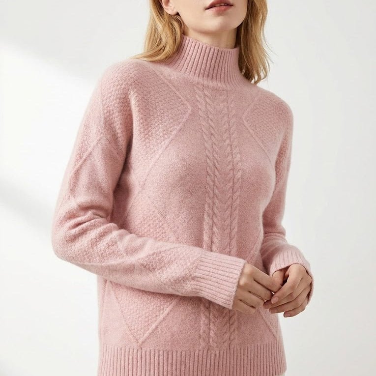 Lina – Women's Wool Knit Sweater - Sweater - Beige - Jones & Smith