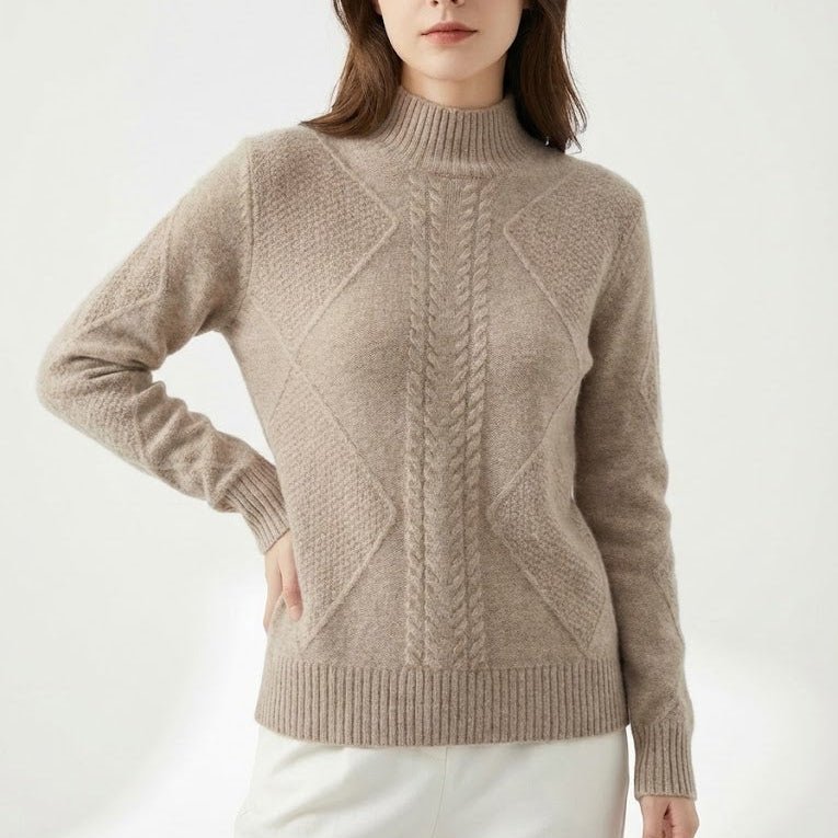 Lina – Women's Wool Knit Sweater - Sweater - Grey - Jones & Smith