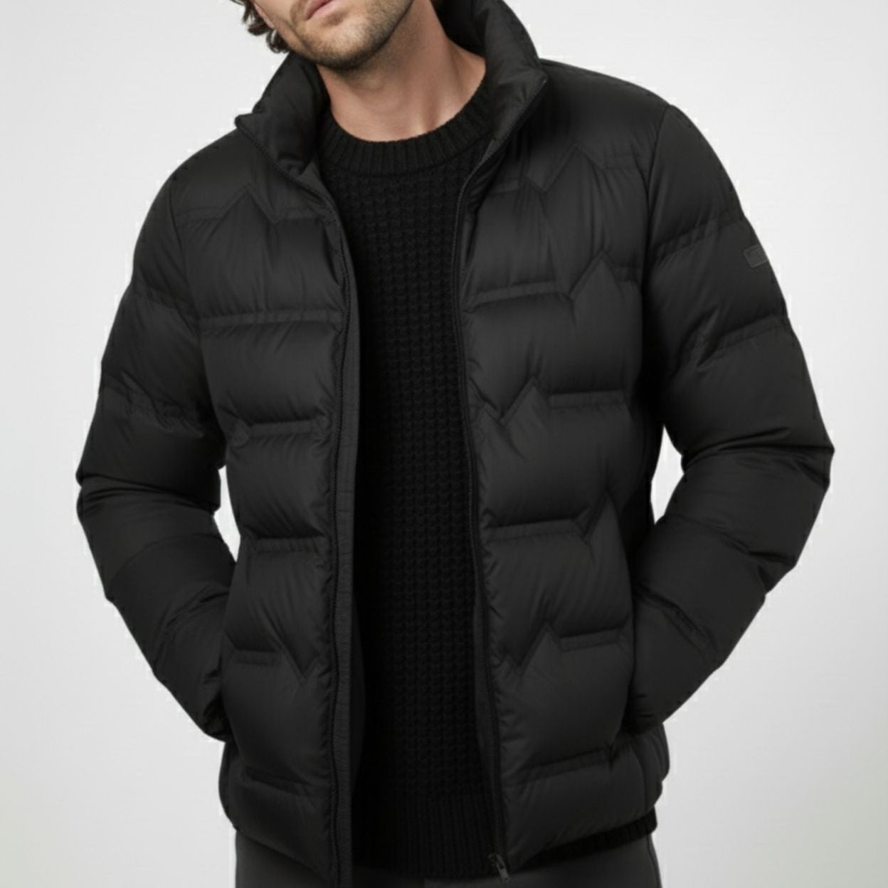 Lucan – Men's Winter Puffer Jacket - Puffer Jacket - Black - Jones & Smith