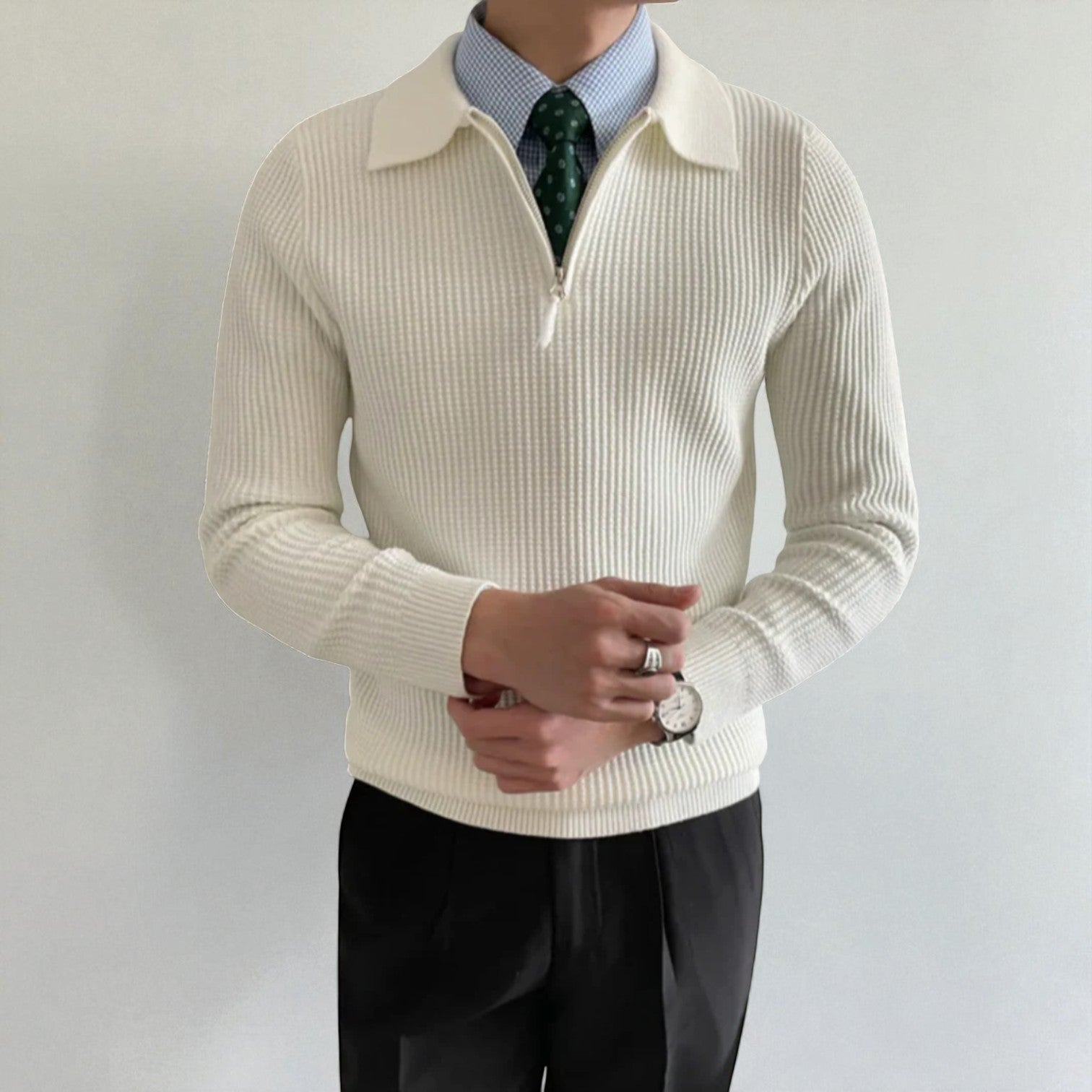 Lucien – Men's Wool Winter Sweater - Sweater - Beige - Jones & Smith